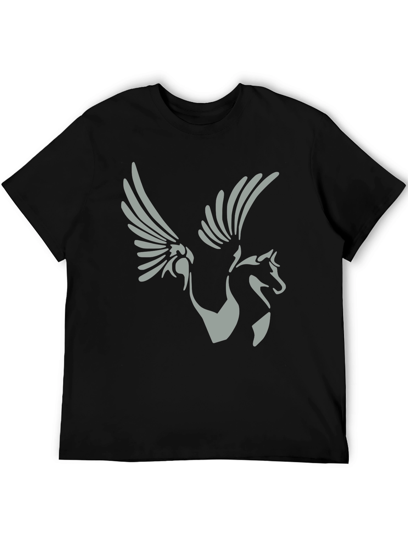Pegasus Graphic Tee - Black Cotton Shirt