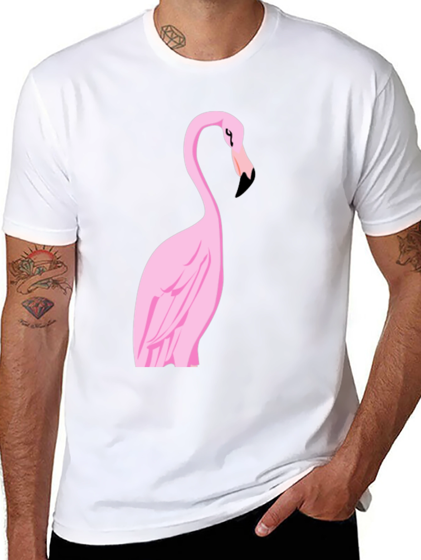 Flamingo Graphic Tee - Stylish Black Cotton Shirt
