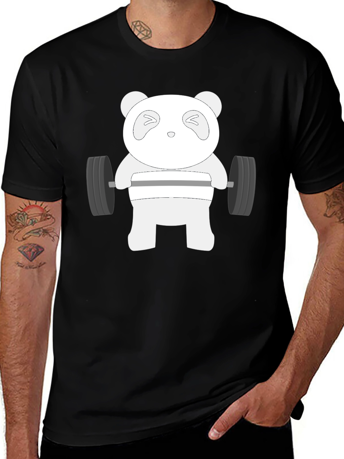 Weightlifting Panda T-Shirt - Black