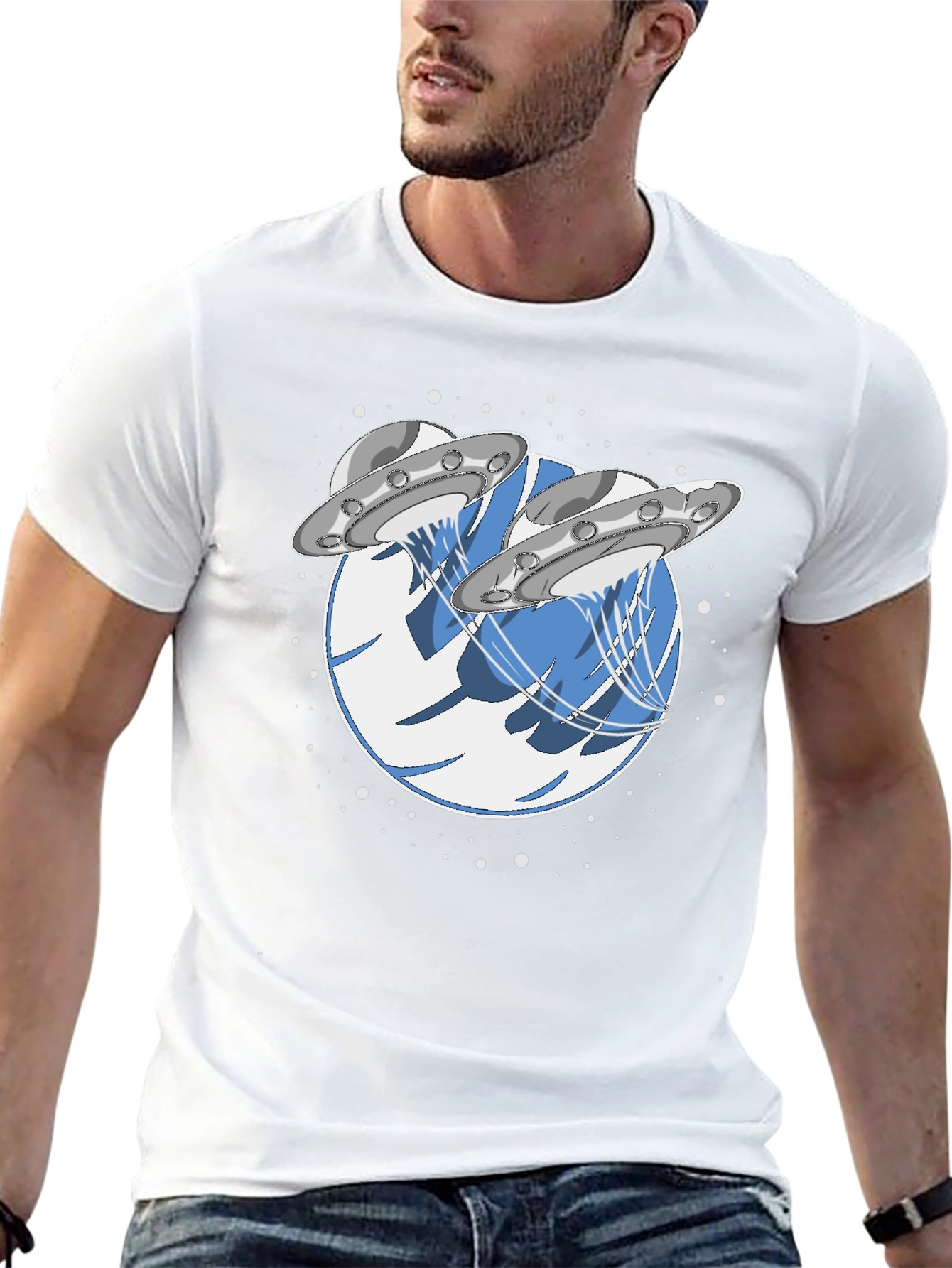 UFO Abduction Graphic T-Shirt