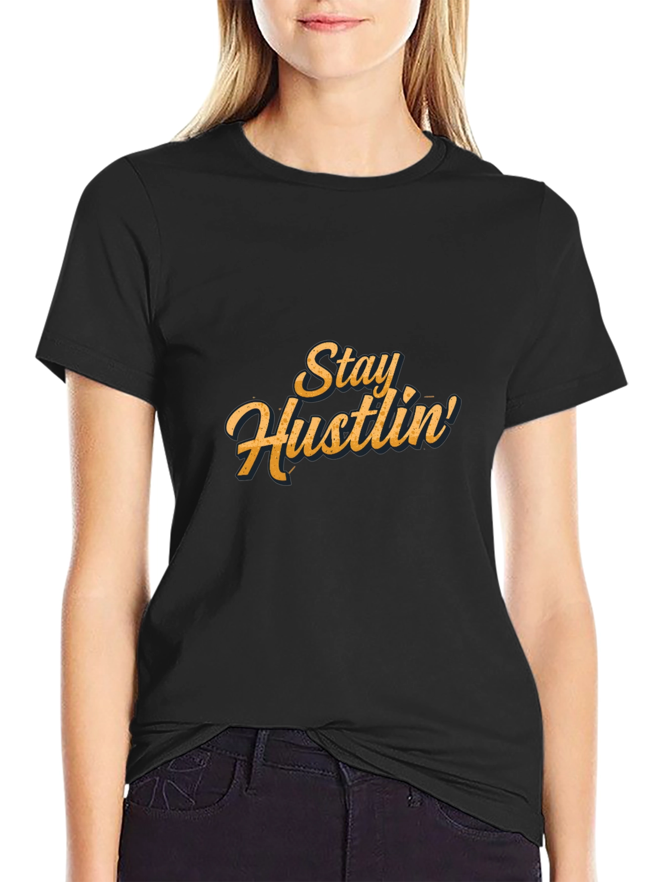 Stay Hustlin Black Graphic Tee