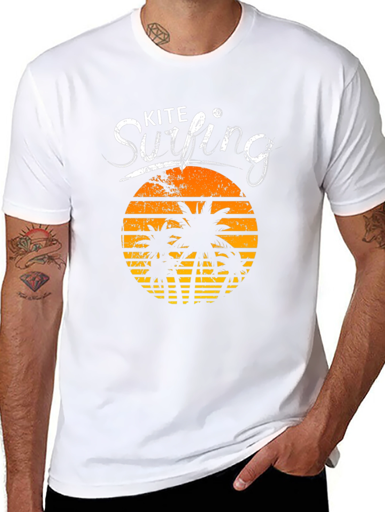 Kite Surfing Black Graphic Tee