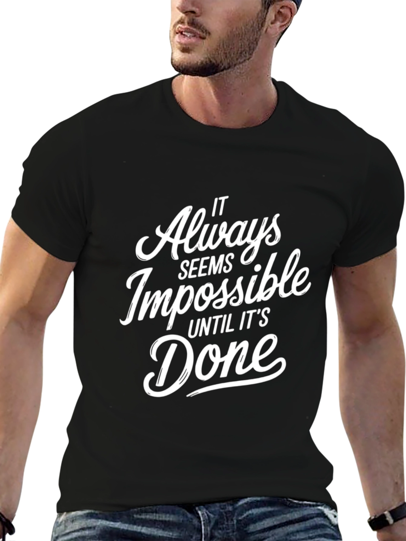 Motivational Impossible Black T-Shirt