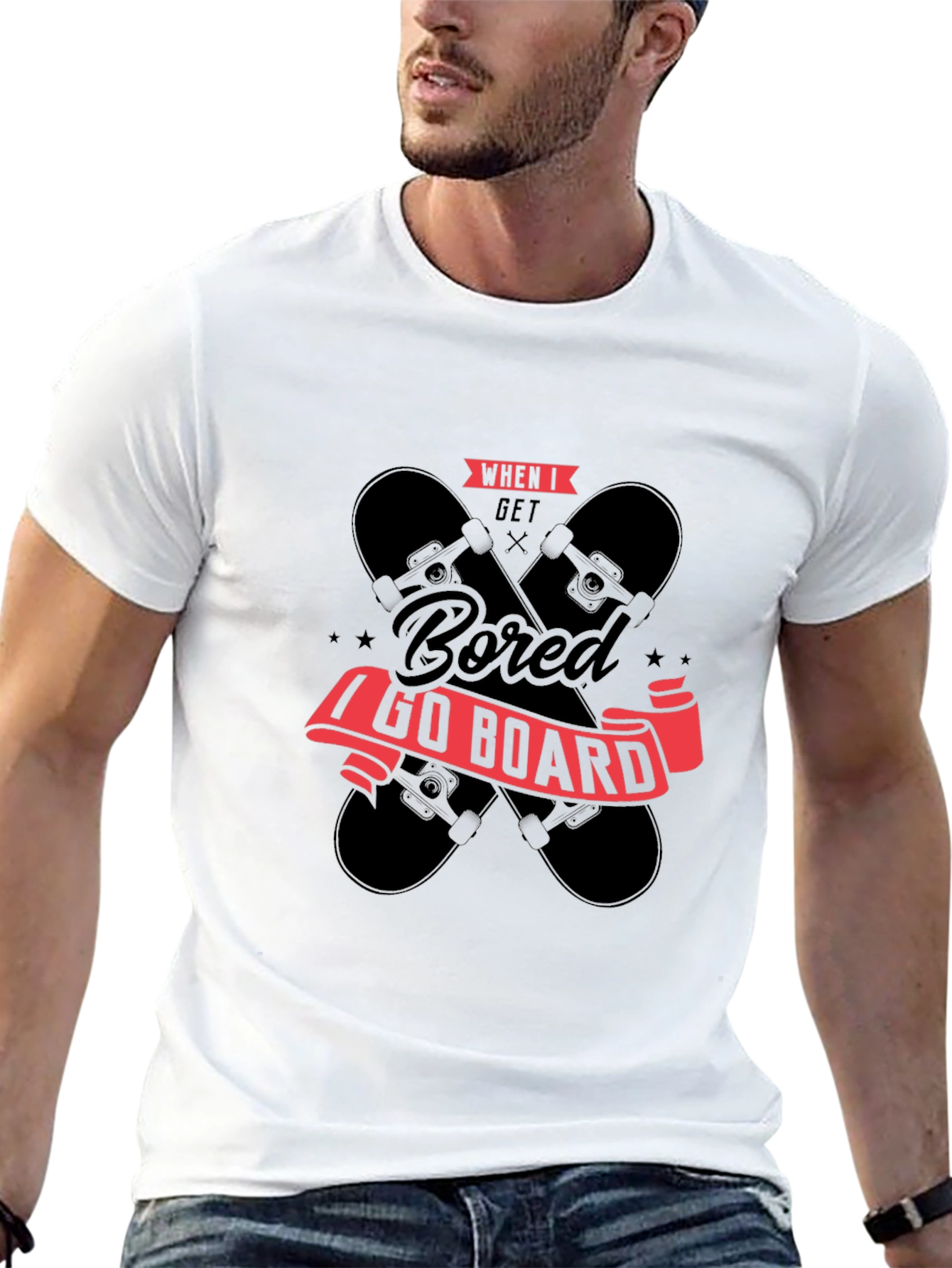 When I Get Bored I Go Board T-Shirt