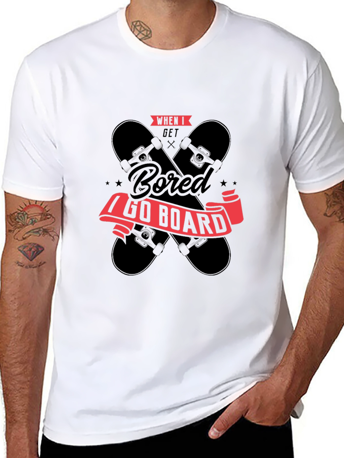 When I Get Bored I Go Board T-Shirt