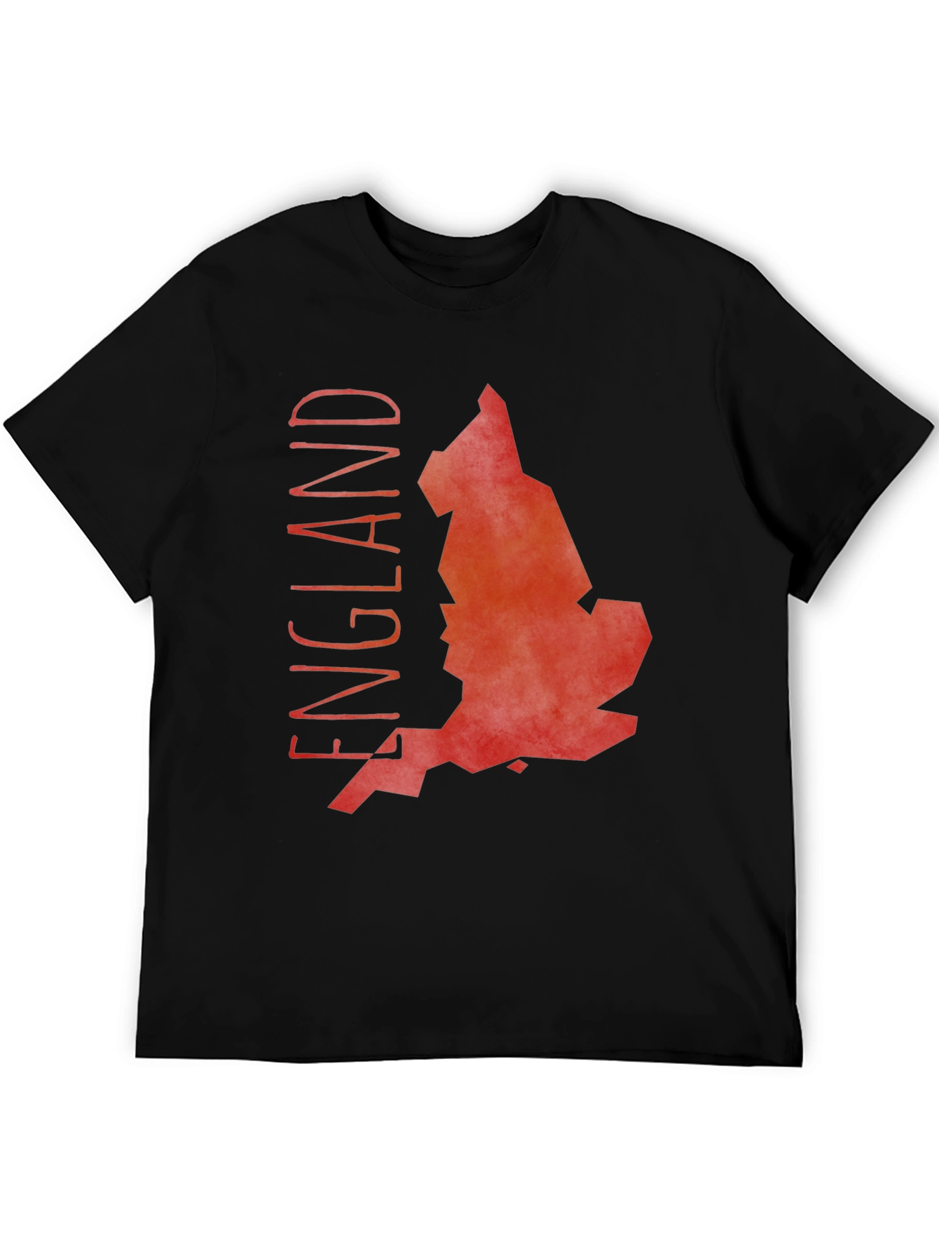 England Map Graphic Tee - Black Cotton T-Shirt