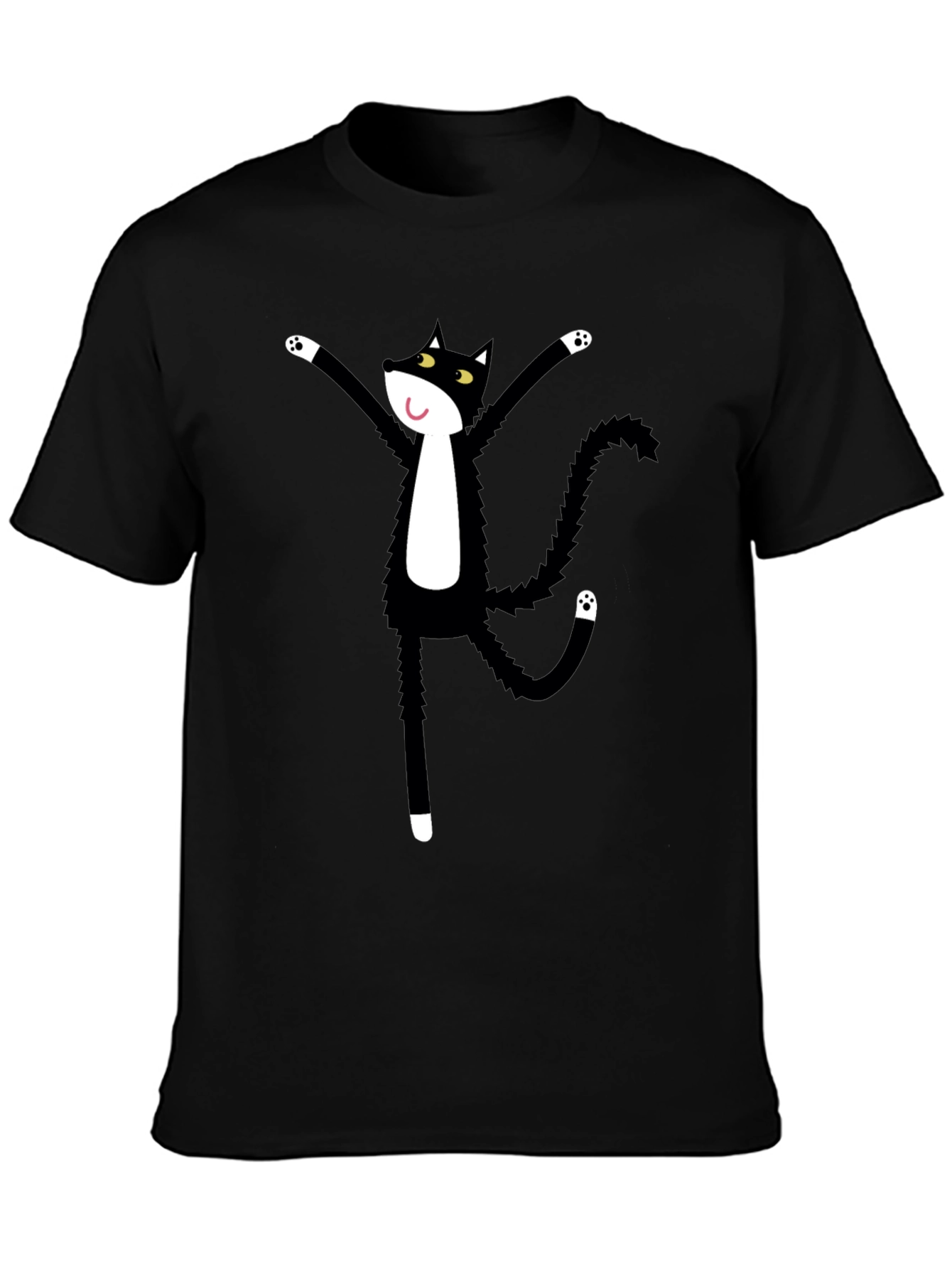 Black Cat Cartoon Graphic Tee