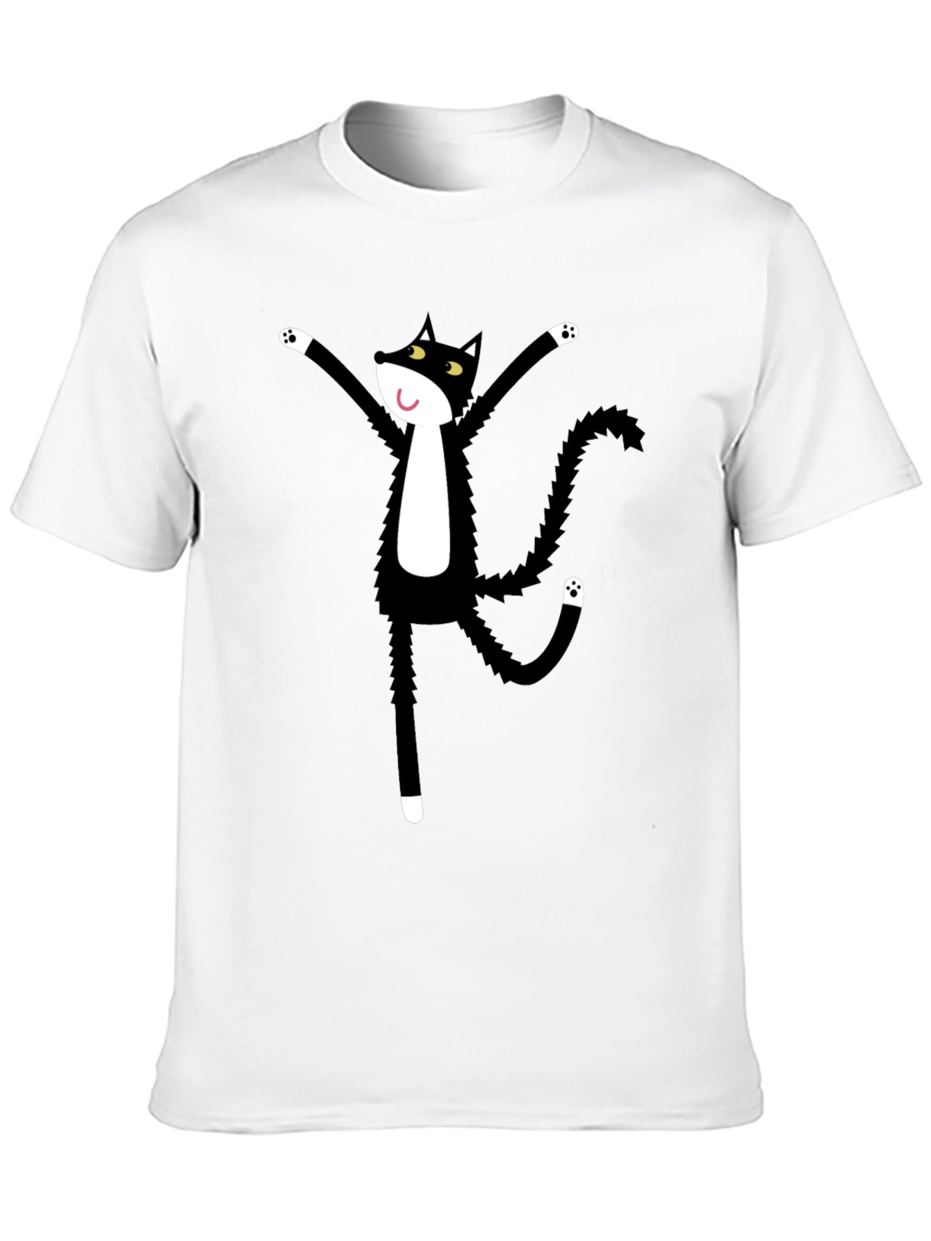 Black Cat Cartoon Graphic Tee