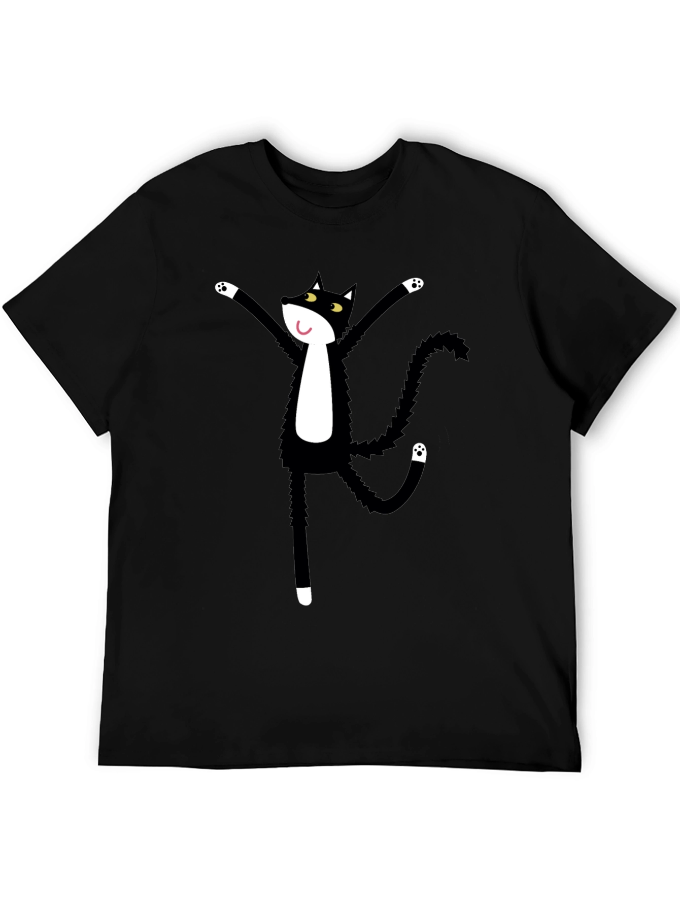 Black Cat Cartoon Graphic Tee