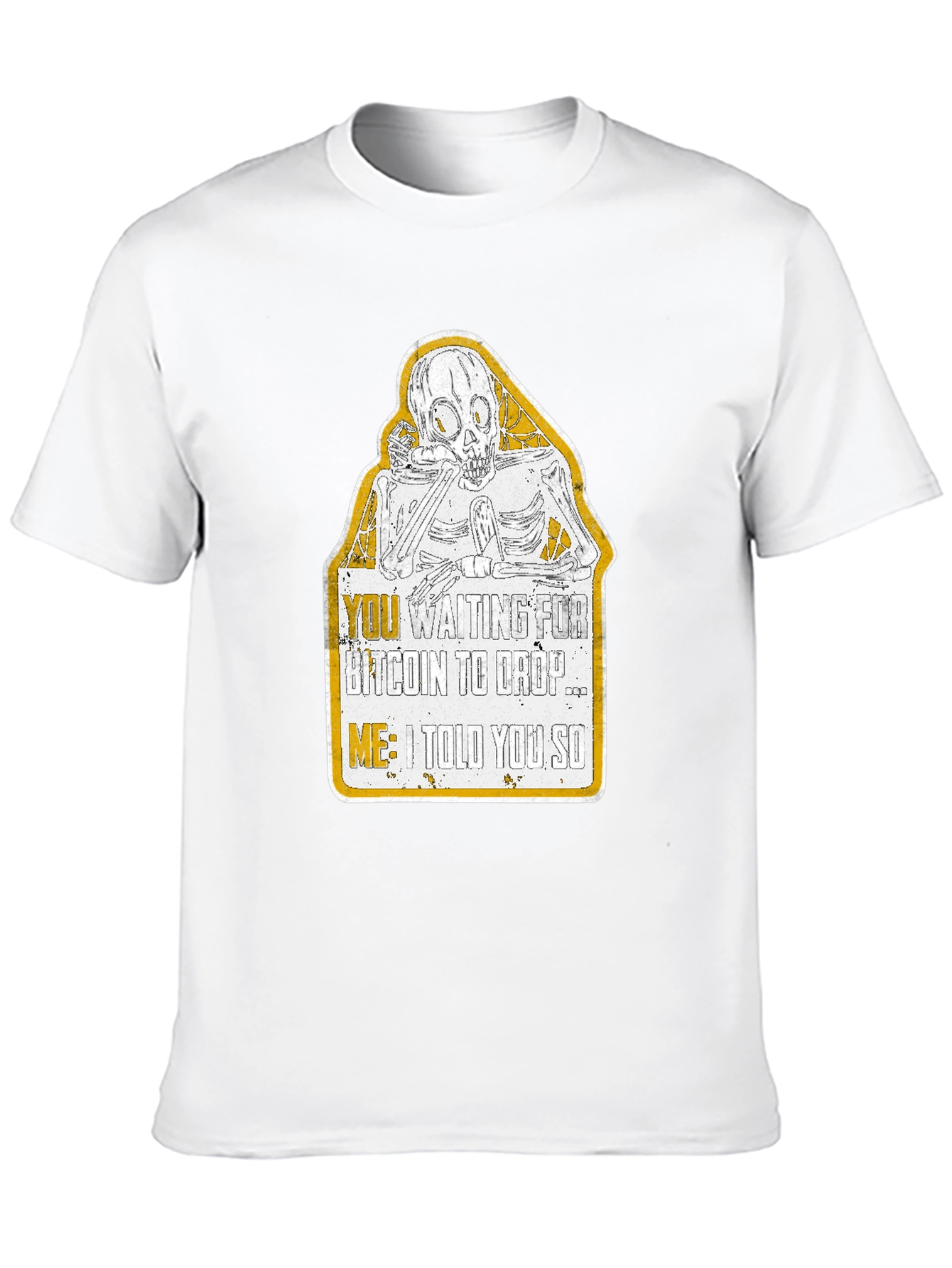Bitcoin Drop Skeleton Graphic T-Shirt