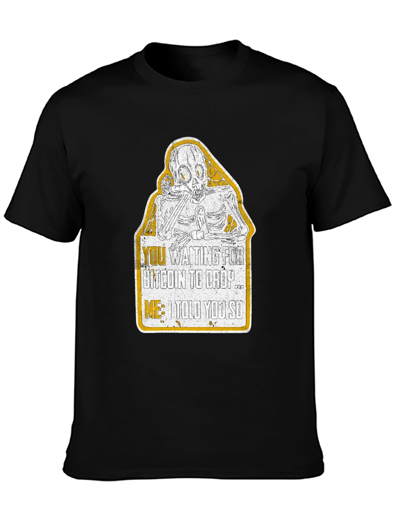 Bitcoin Drop Skeleton Graphic T-Shirt