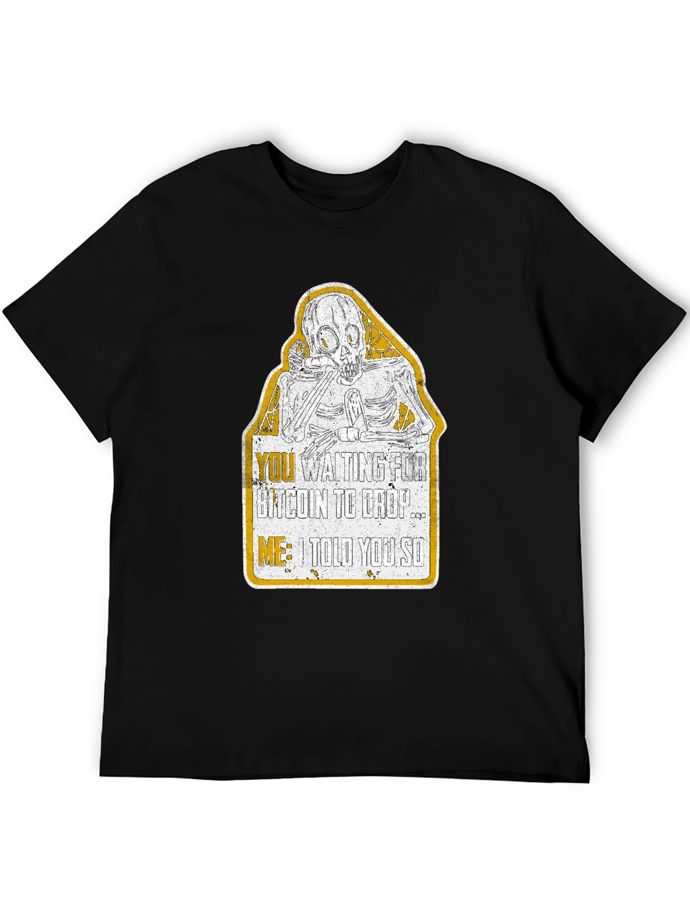 Bitcoin Drop Skeleton Graphic T-Shirt