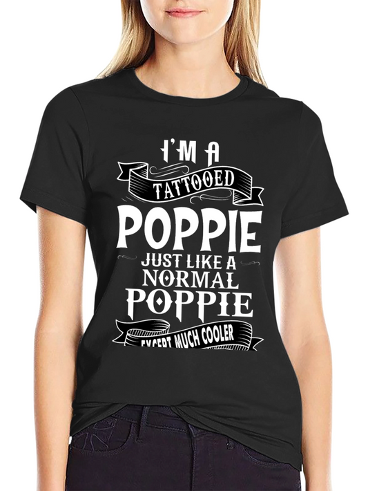 Tattooed Poppie T-Shirt - Cool Grandfather Gift