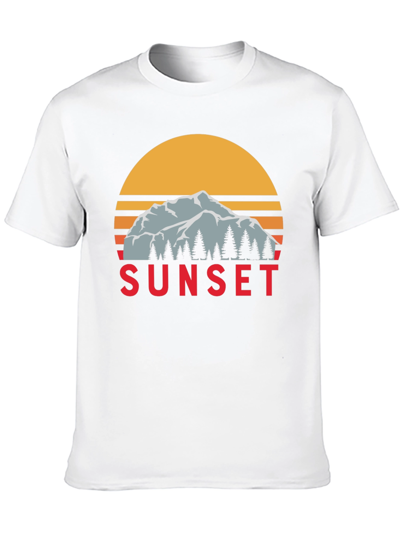 Sunset Mountain Graphic Tee - Retro Style