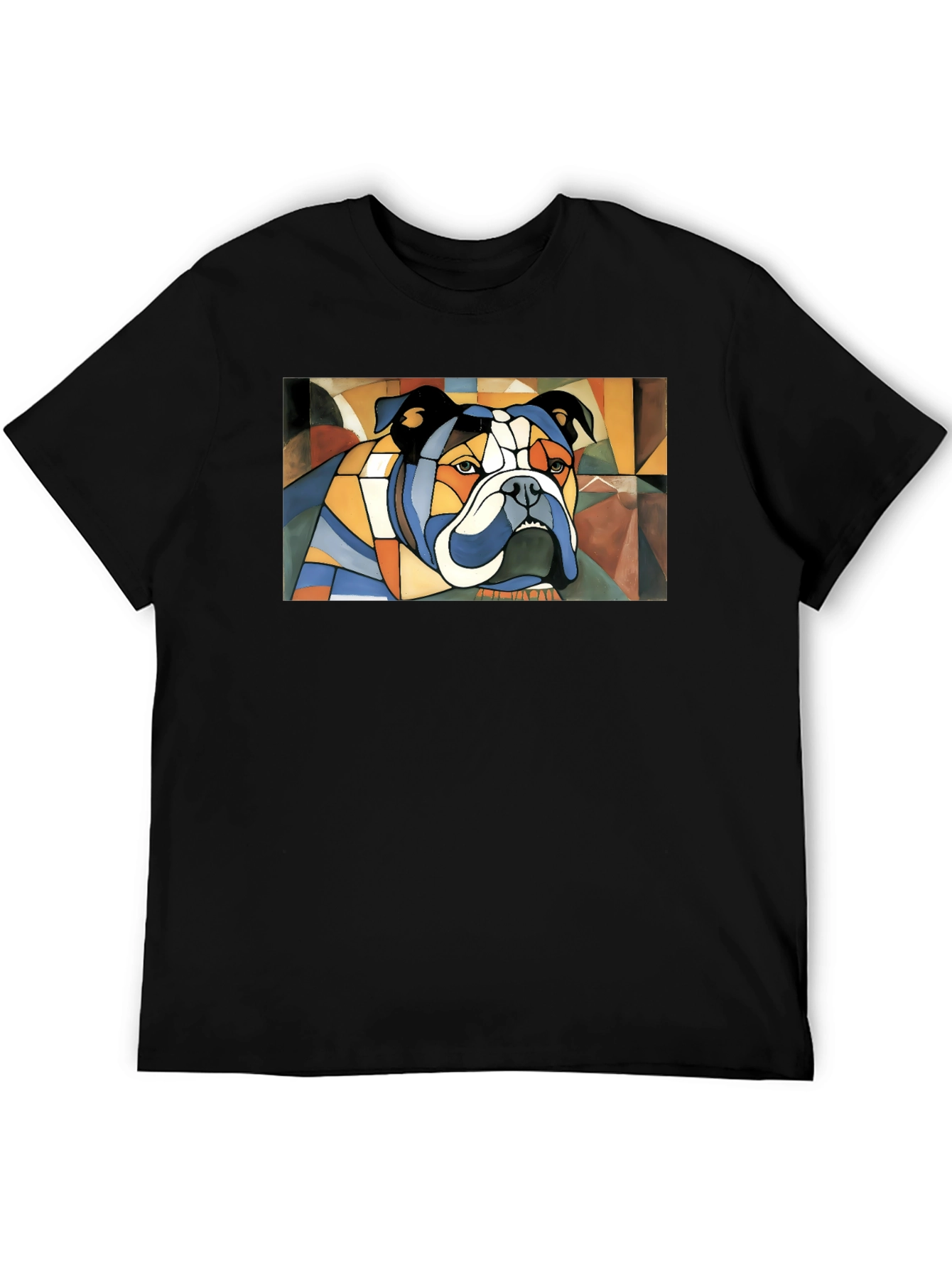 Abstract Bulldog Graphic Tee - Black