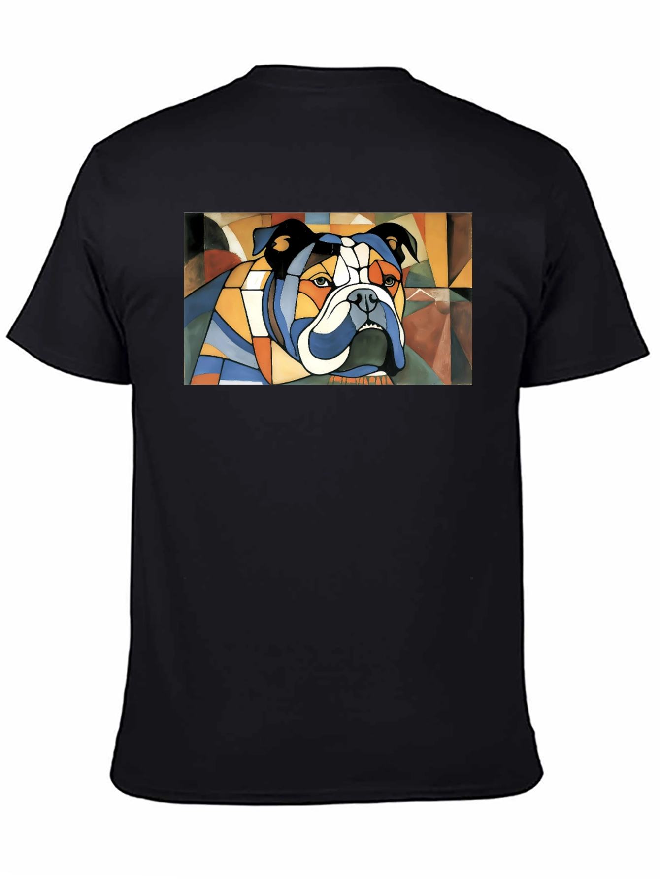 Abstract Bulldog Graphic Tee - Black