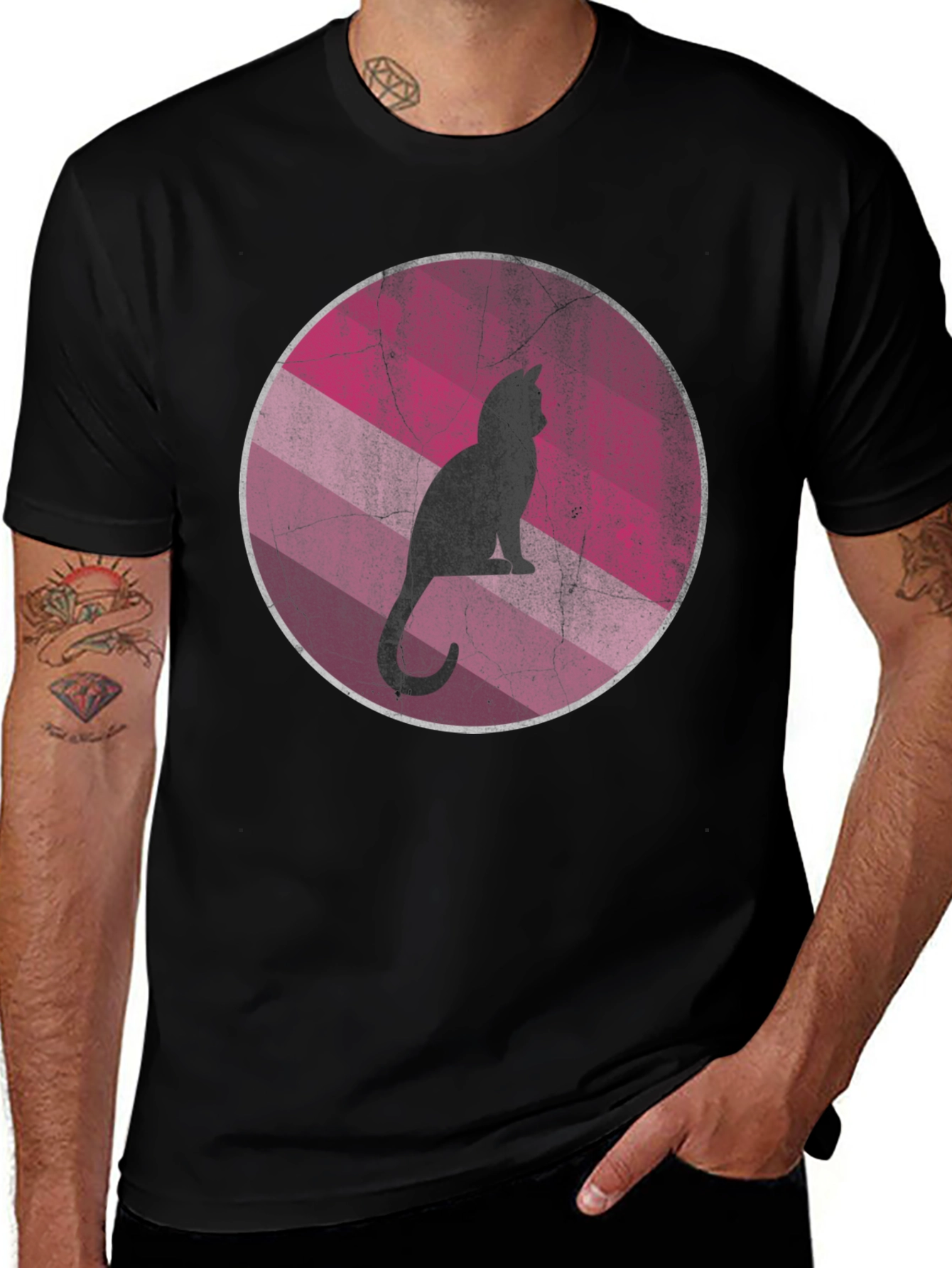 Cool Cat Silhouette Graphic Tee