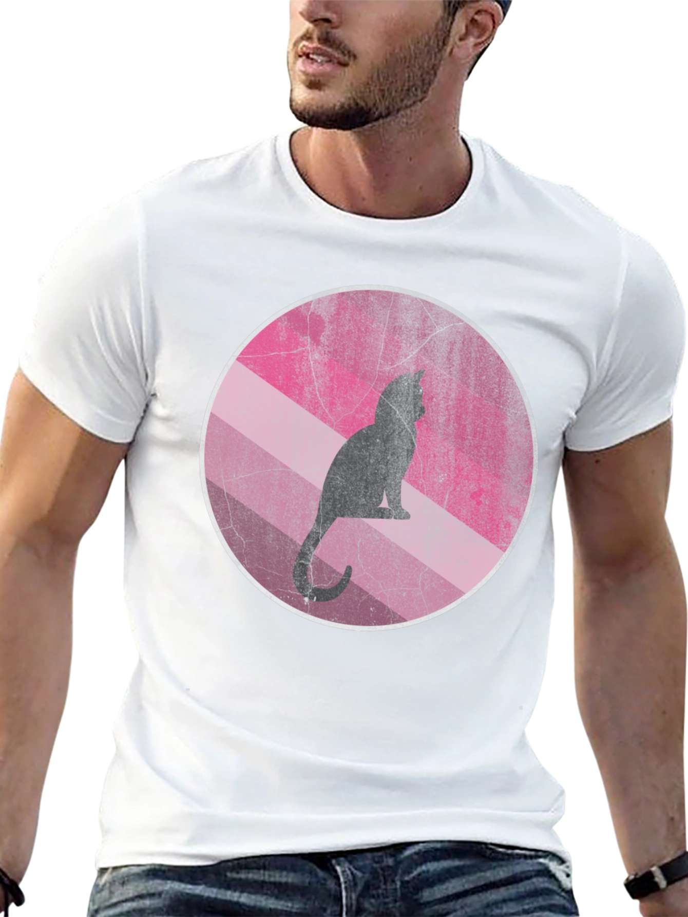 Cool Cat Silhouette Graphic Tee