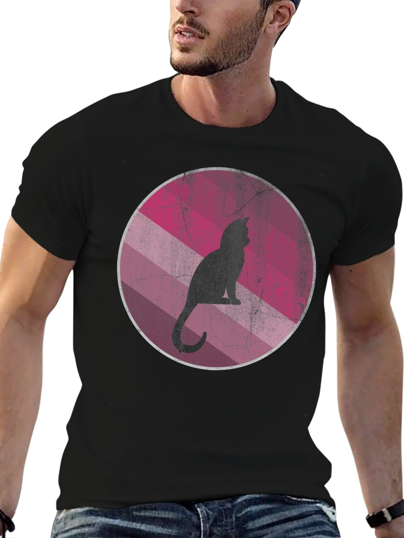 Cool Cat Silhouette Graphic Tee