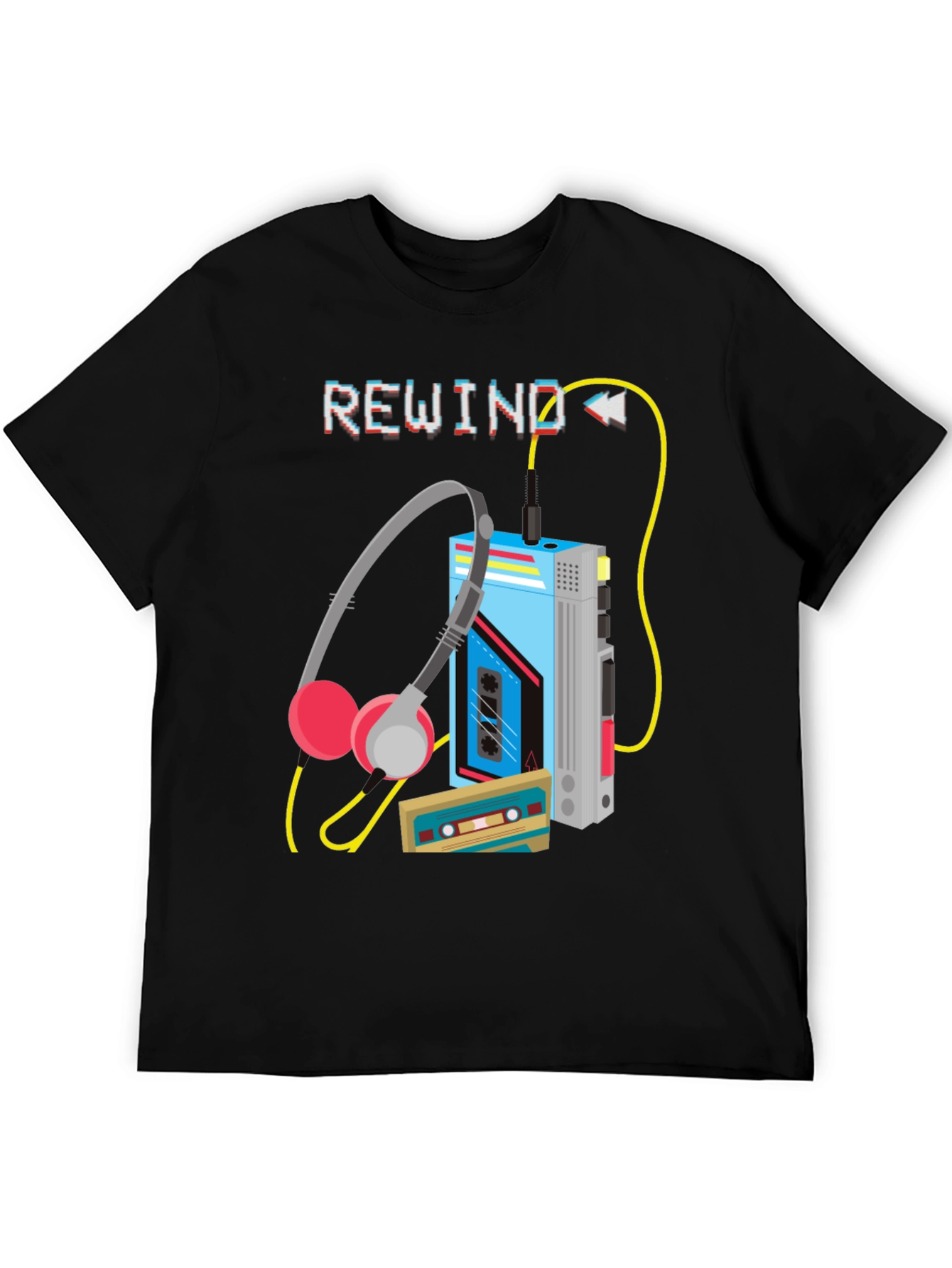 Rewind Cassette Player Graphic T-Shirt
