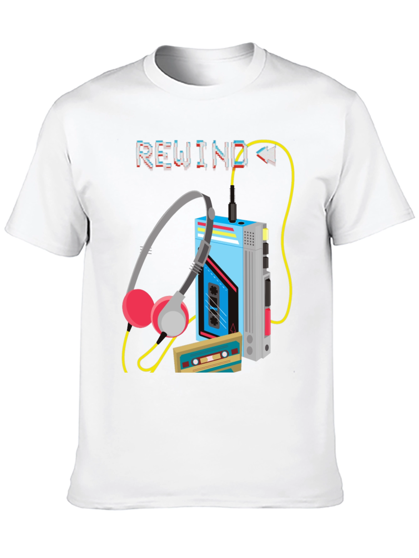 Rewind Cassette Player Graphic T-Shirt