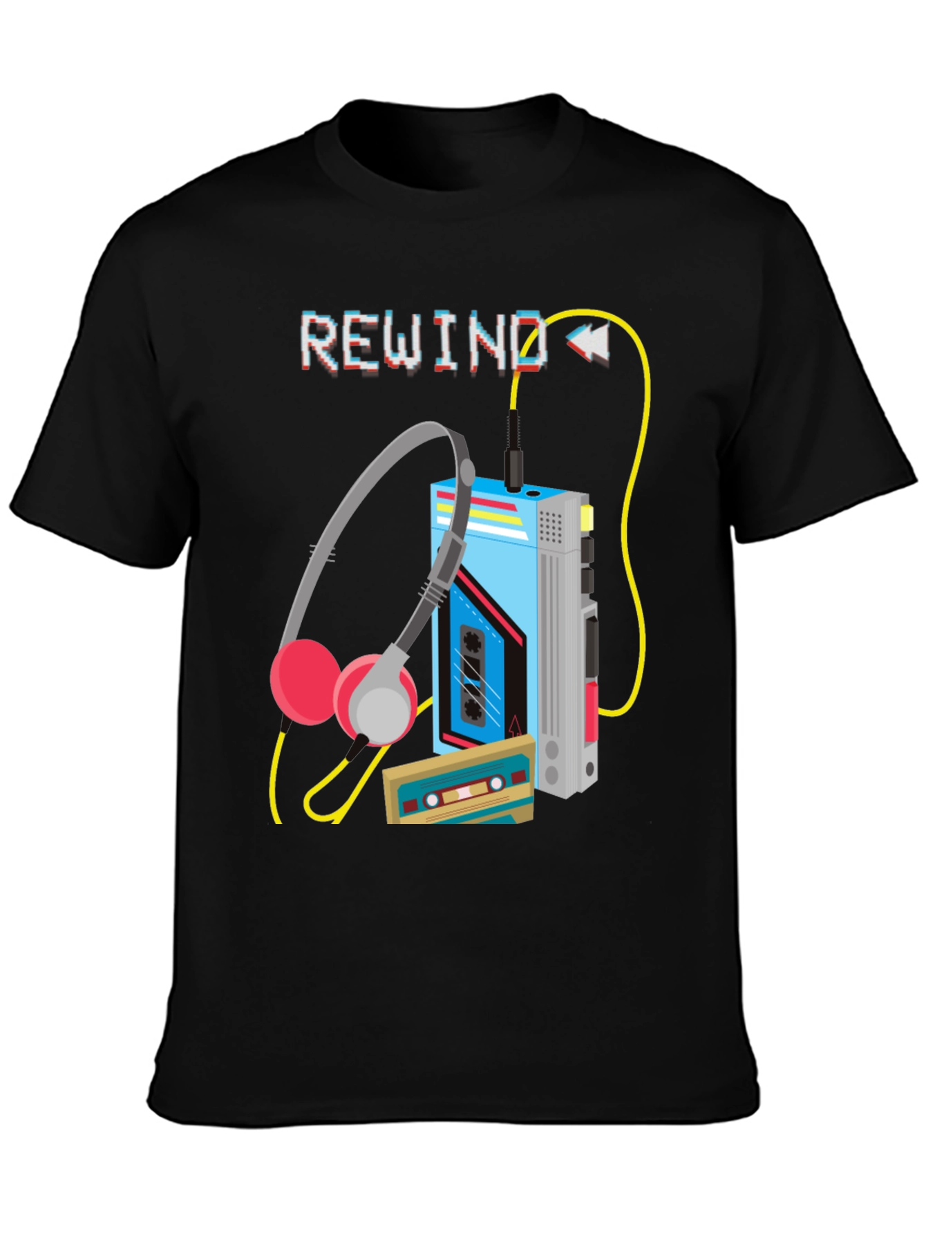 Rewind Cassette Player Graphic T-Shirt