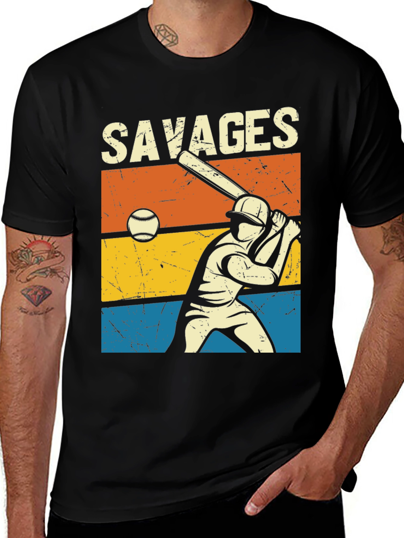 Savages Baseball Graphic Tee - Retro Style