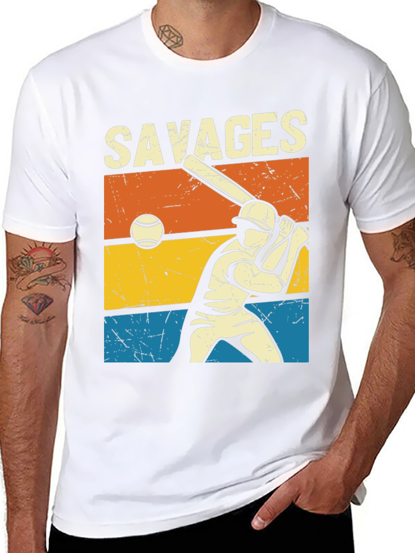 Savages Baseball Graphic Tee - Retro Style