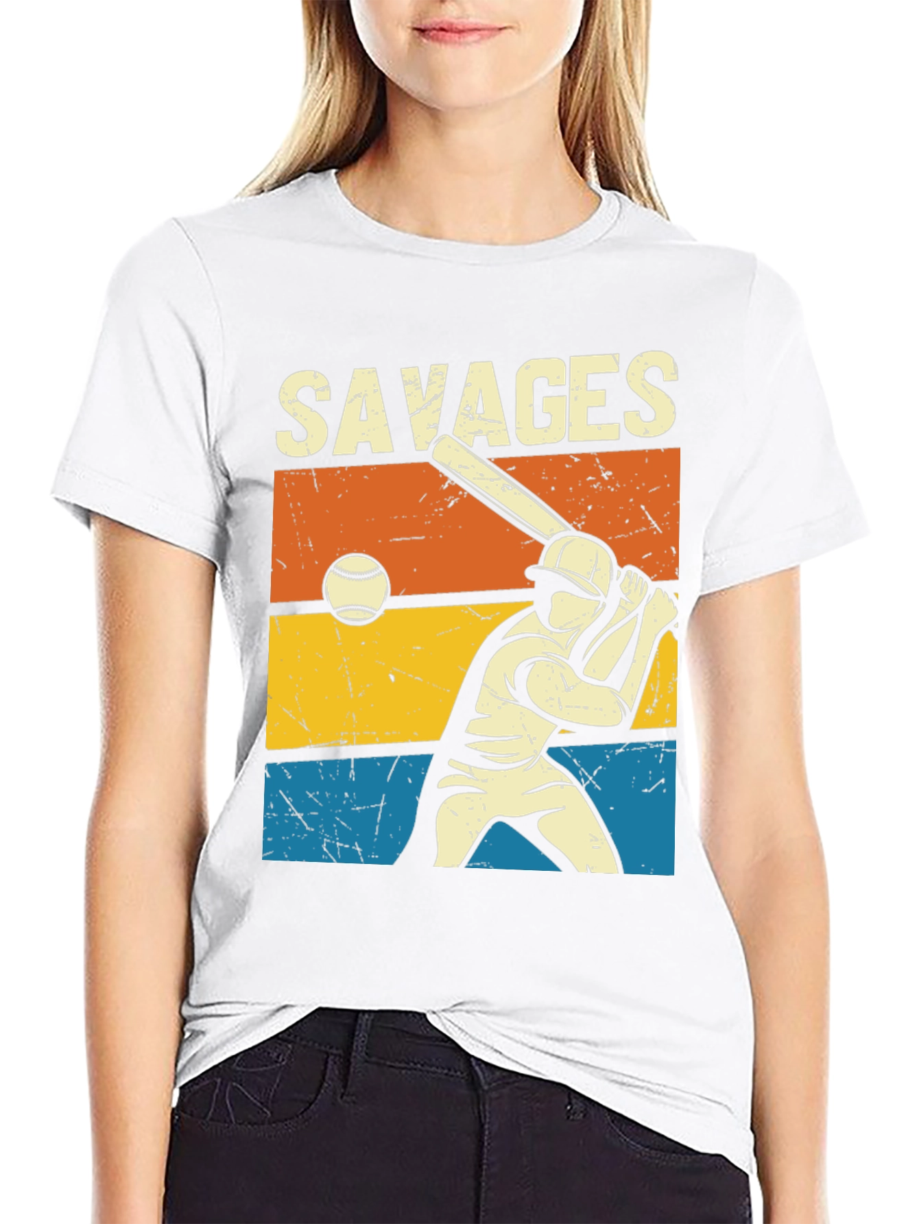 Savages Baseball Graphic Tee - Retro Style