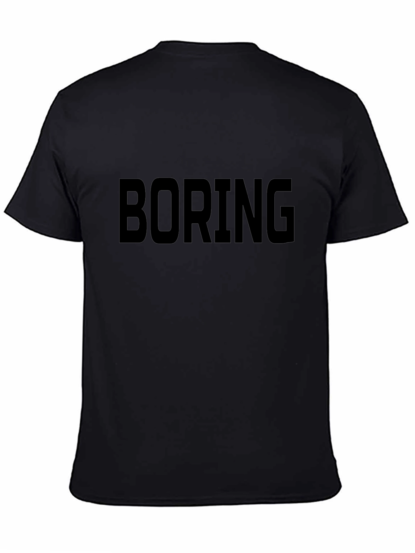 Boring Graphic Tee - Black Casual T-Shirt