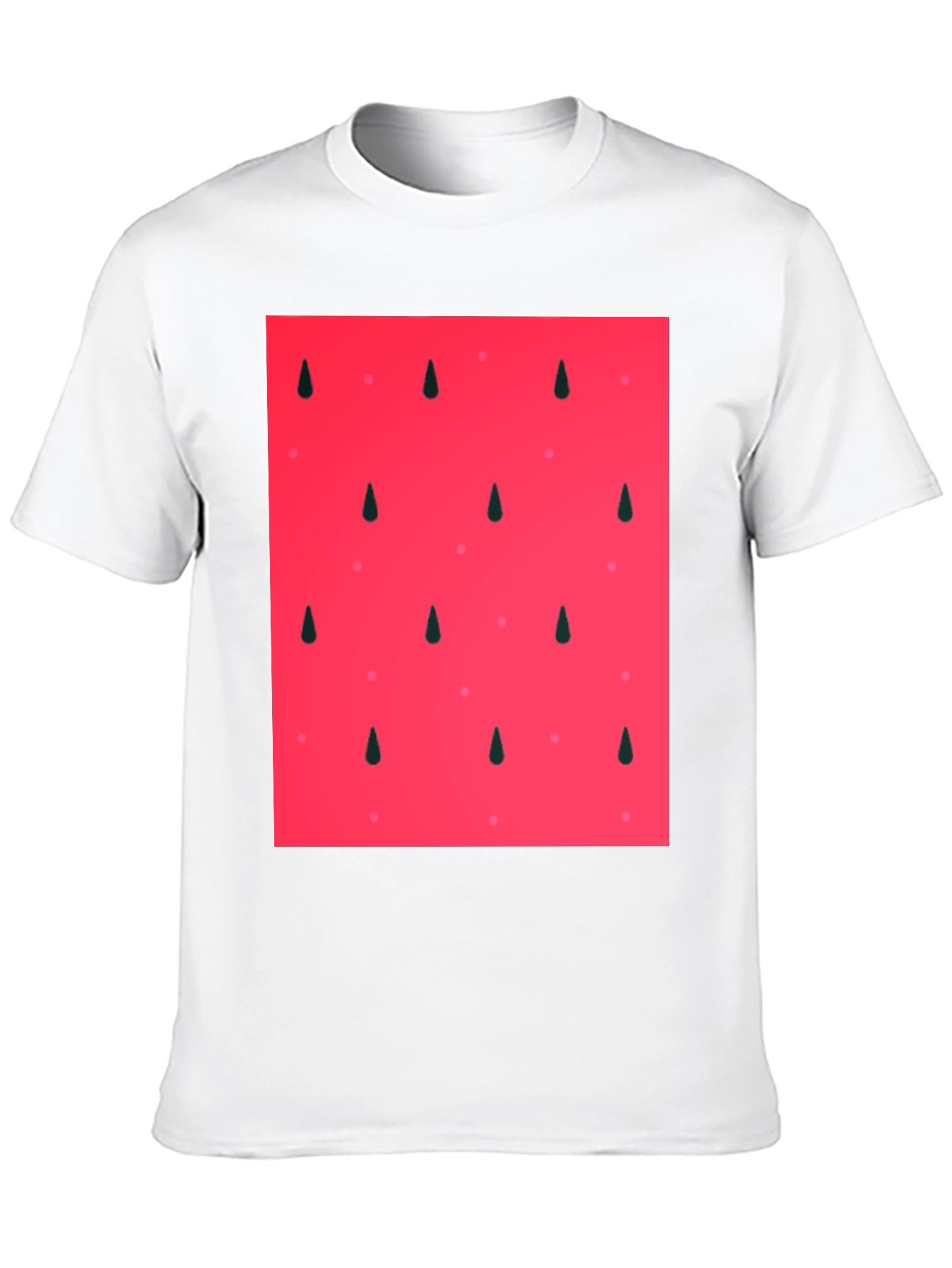 Cool Watermelon Pattern Black T-Shirt