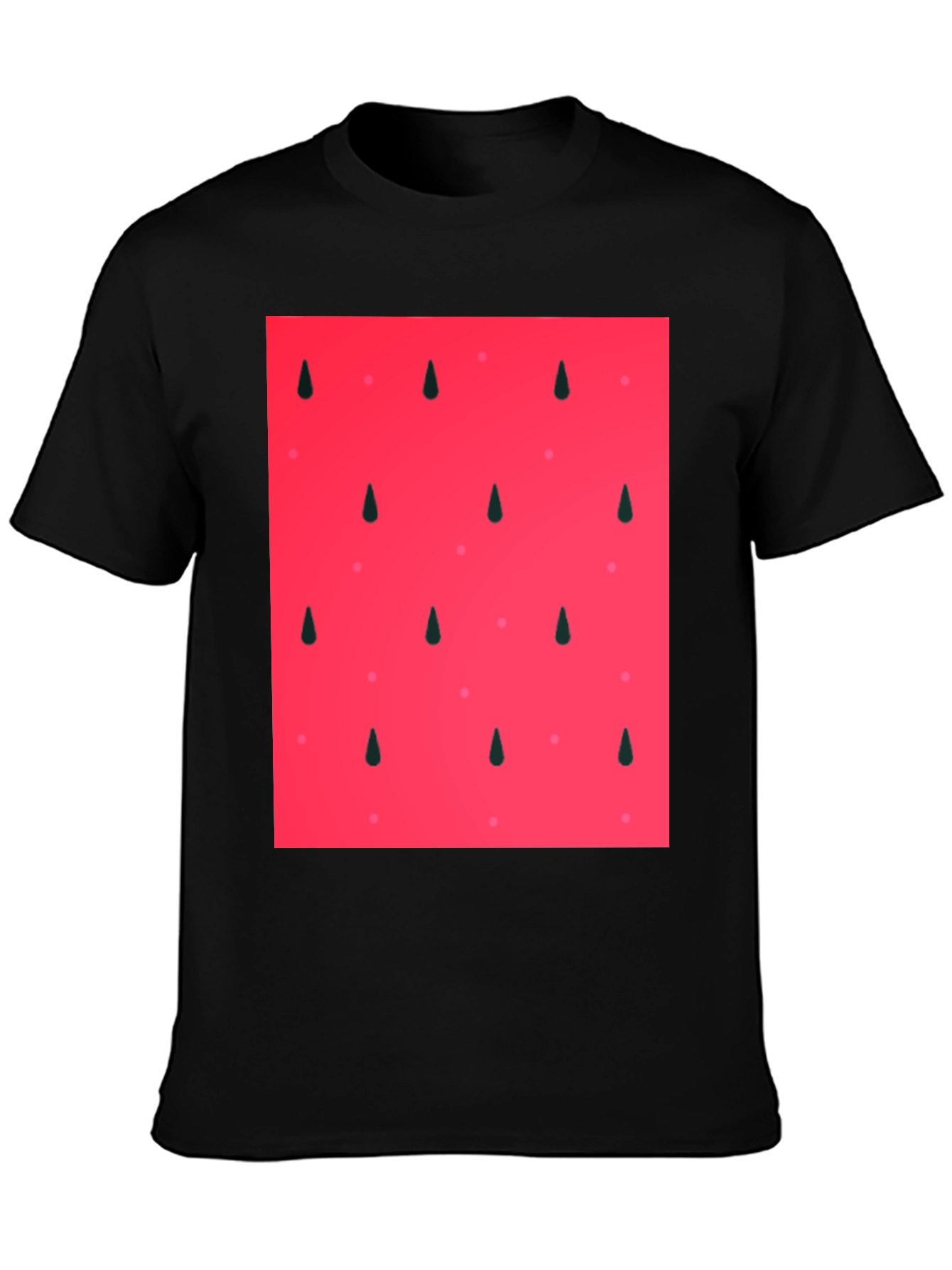Cool Watermelon Pattern Black T-Shirt