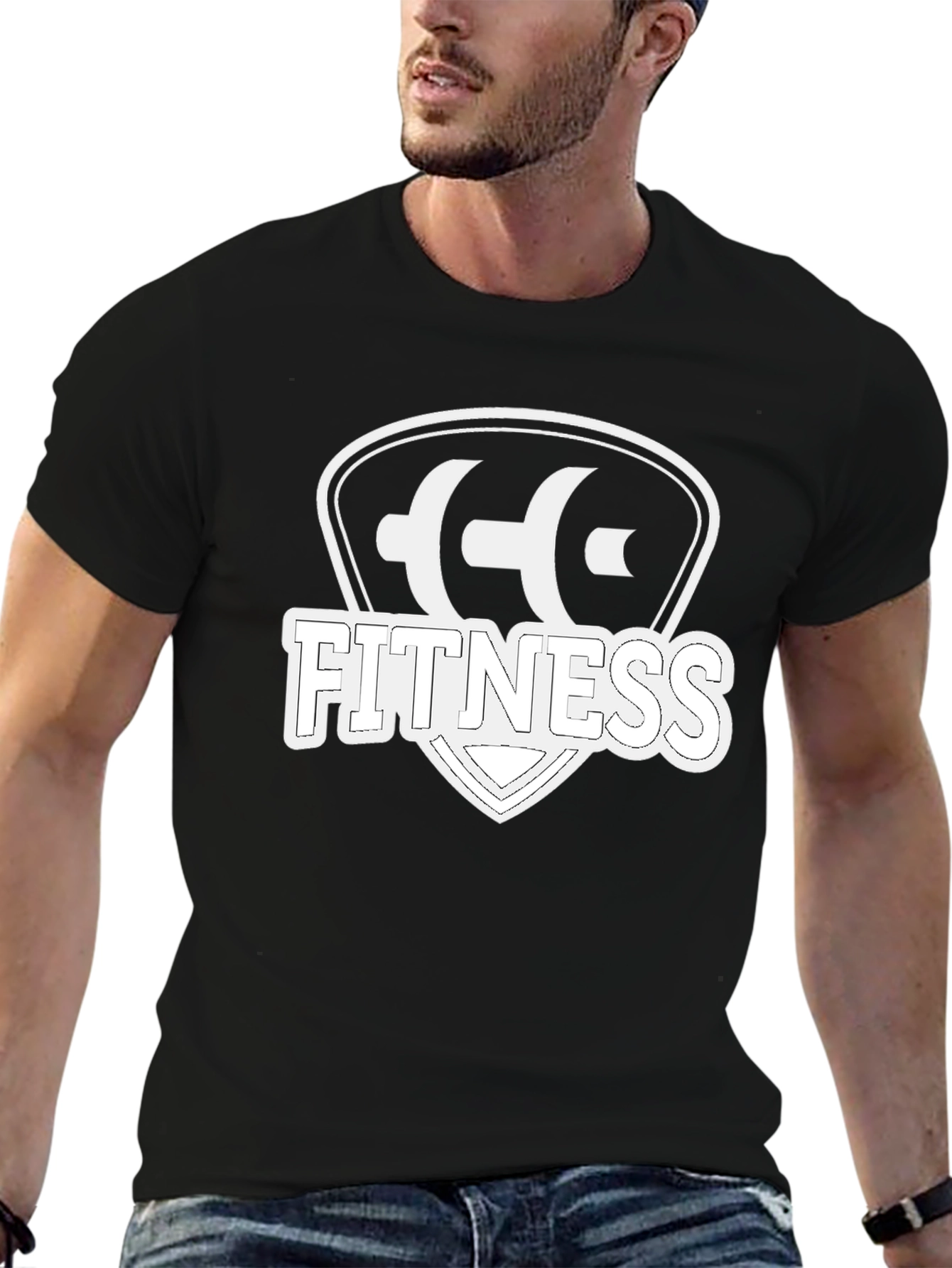 Fitness Shield T-Shirt - Black Gym Tee
