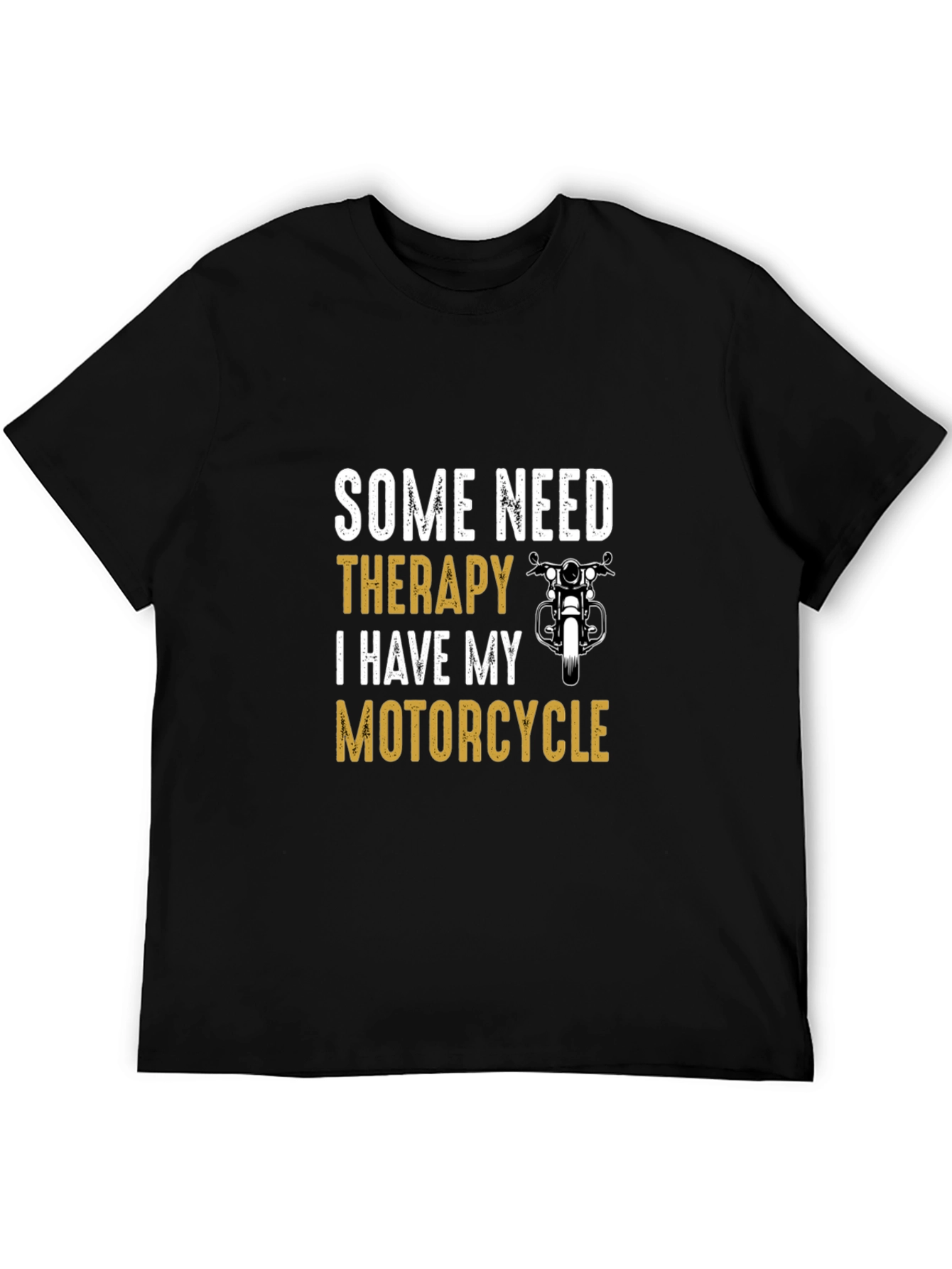 Motorcycle Therapy Graphic T-Shirt - Black Cotton Tee