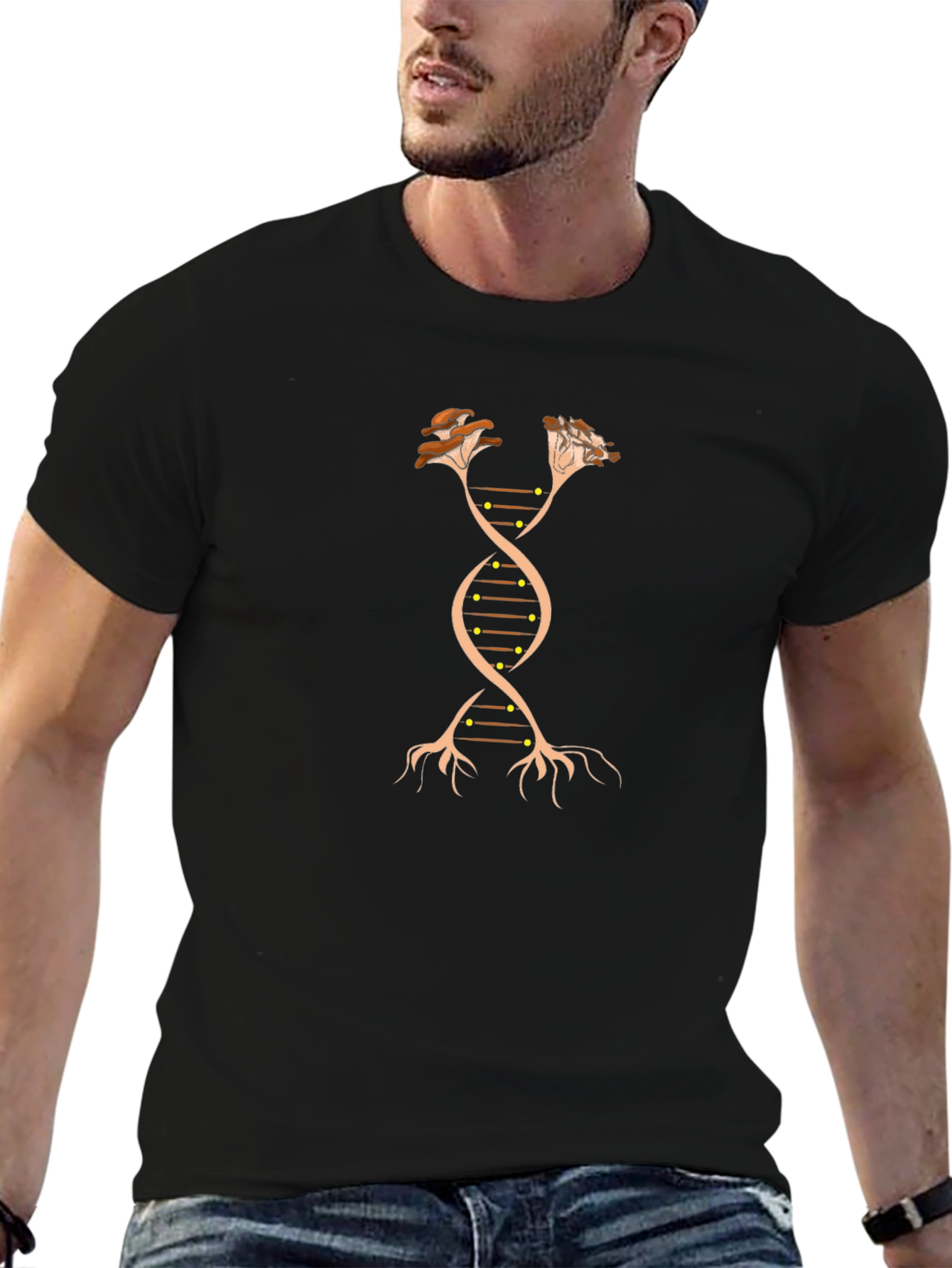 Mushroom DNA Black Graphic Tee