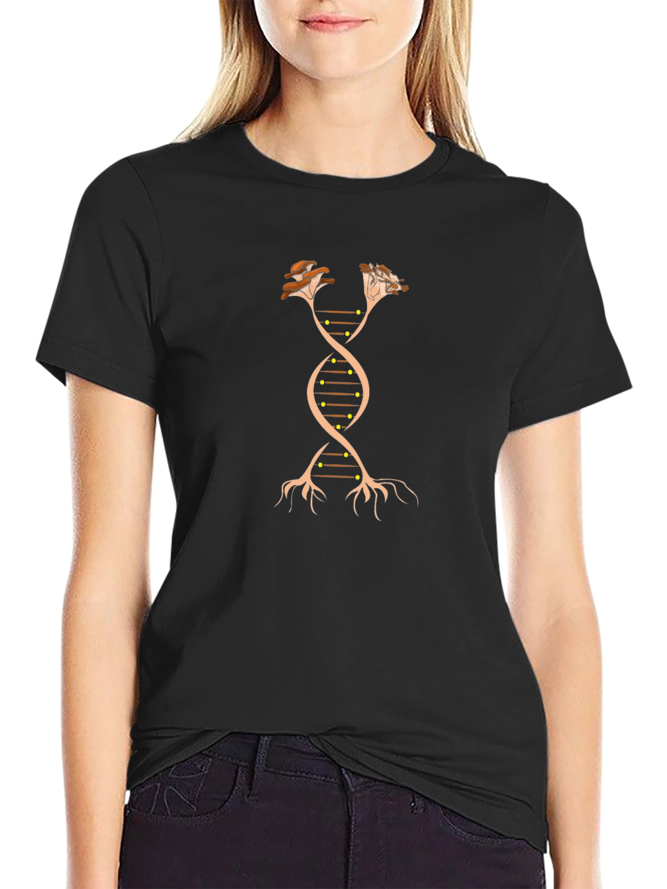 Mushroom DNA Black Graphic Tee