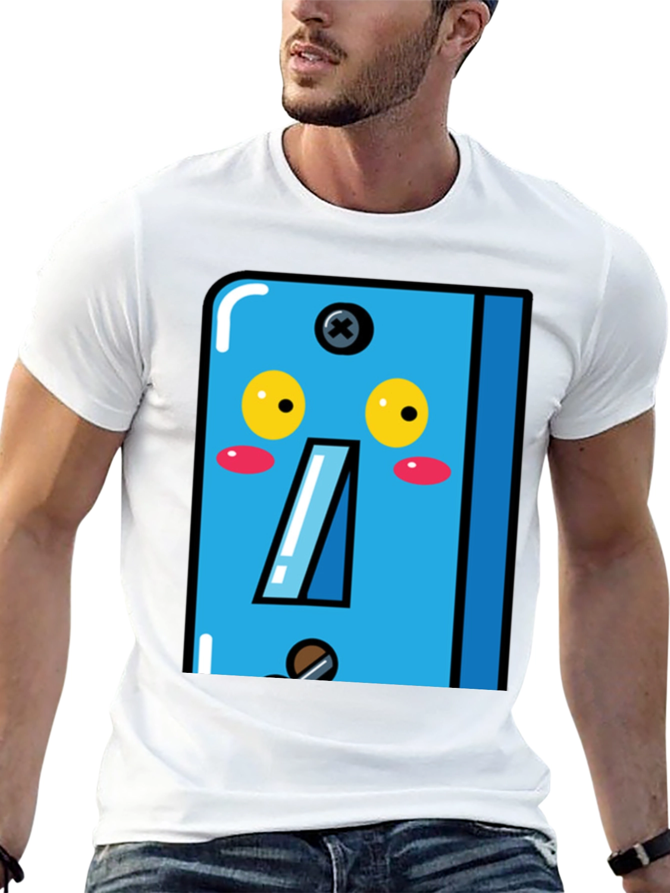 Cute Light Switch Cartoon Graphic T-Shirt