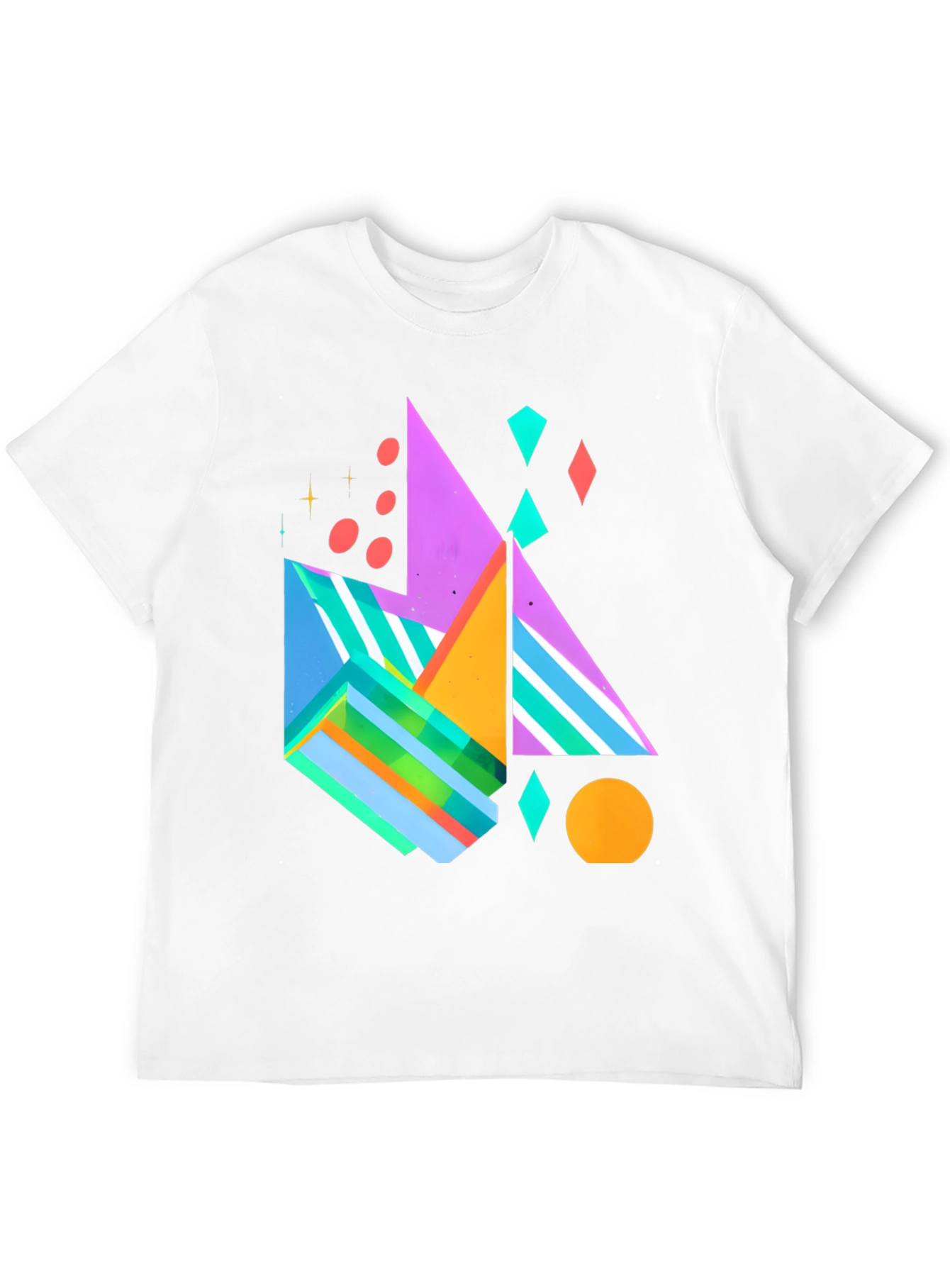 Geometric Pattern Black Graphic Tee