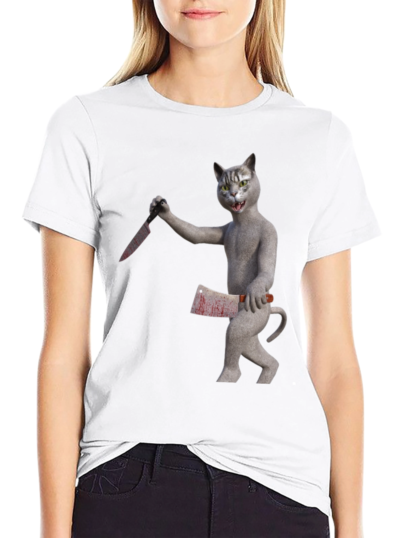 Killer Cat T-Shirt - Funny Graphic Tee