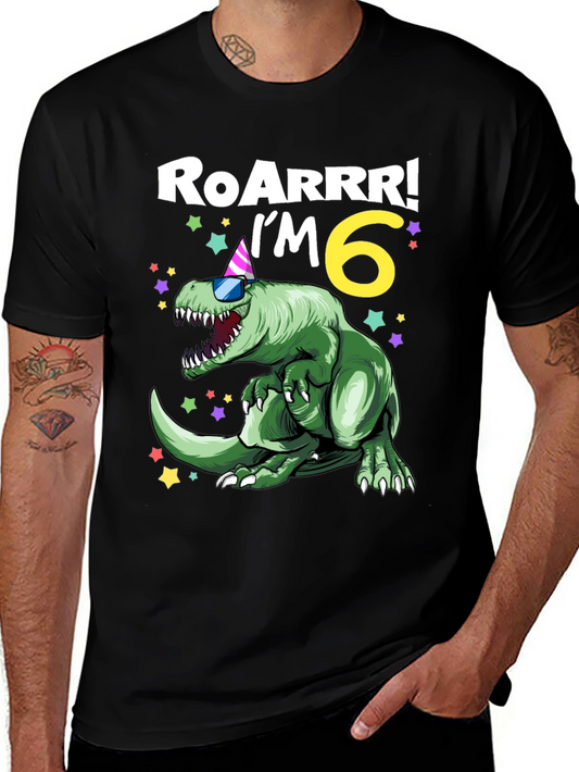 Roarrr Im 6 Dinosaur Birthday T-Shirt