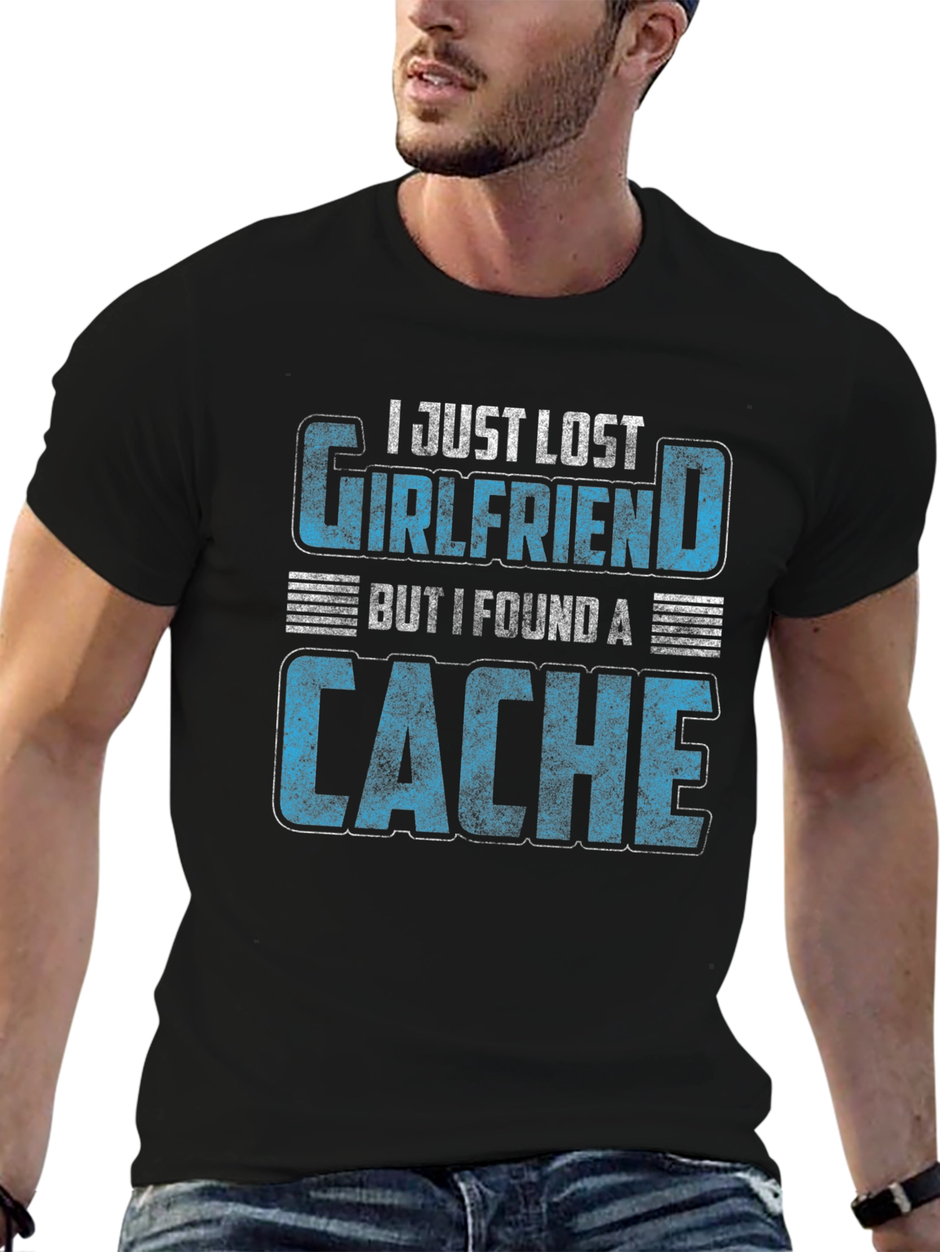 Geocaching T-Shirt - Lost Girlfriend Found a Cache