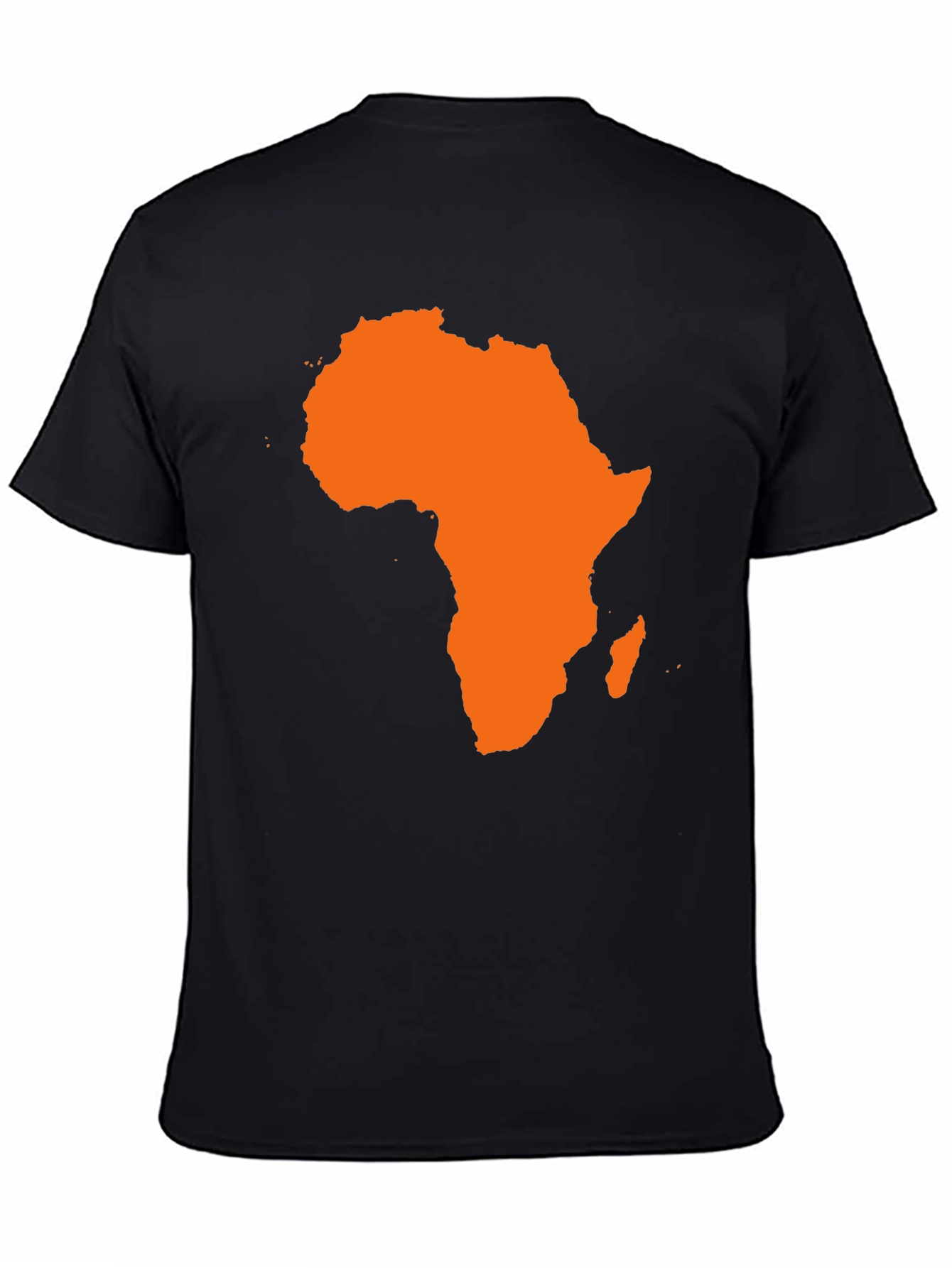 Africa Map Graphic Tee - Black Cotton T-Shirt