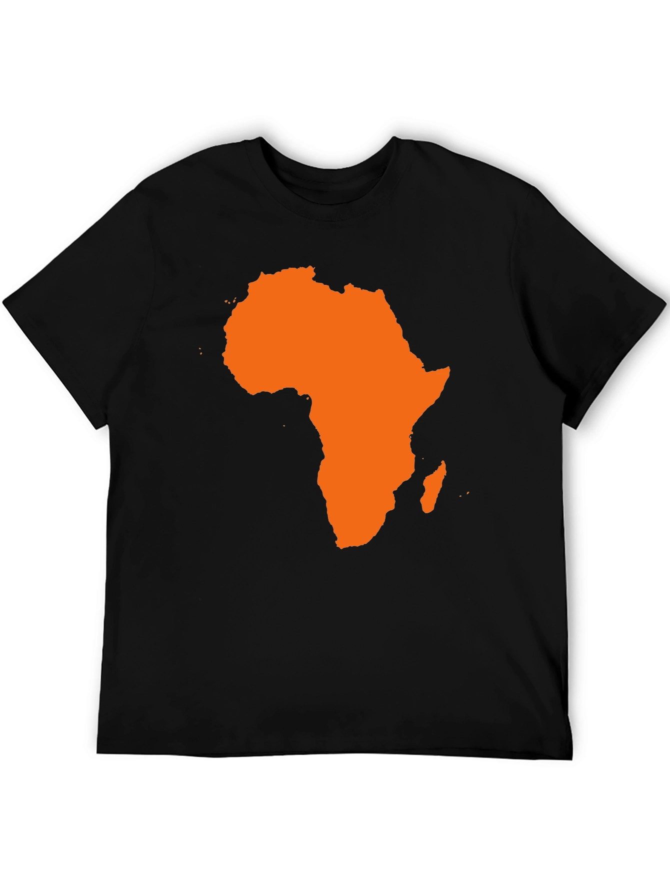 Africa Map Graphic Tee - Black Cotton T-Shirt
