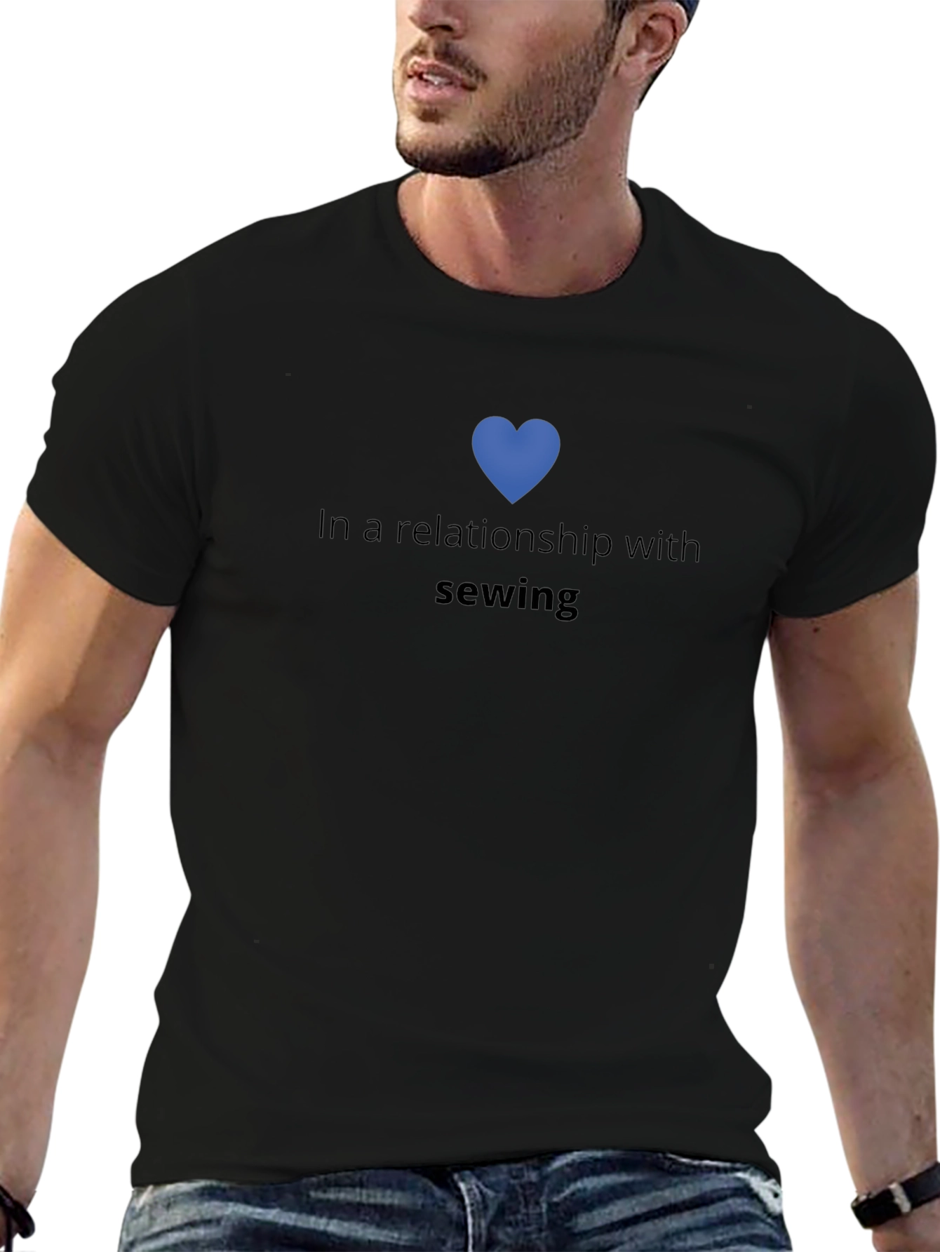 In a Relationship with Sewing Black T-Shirt