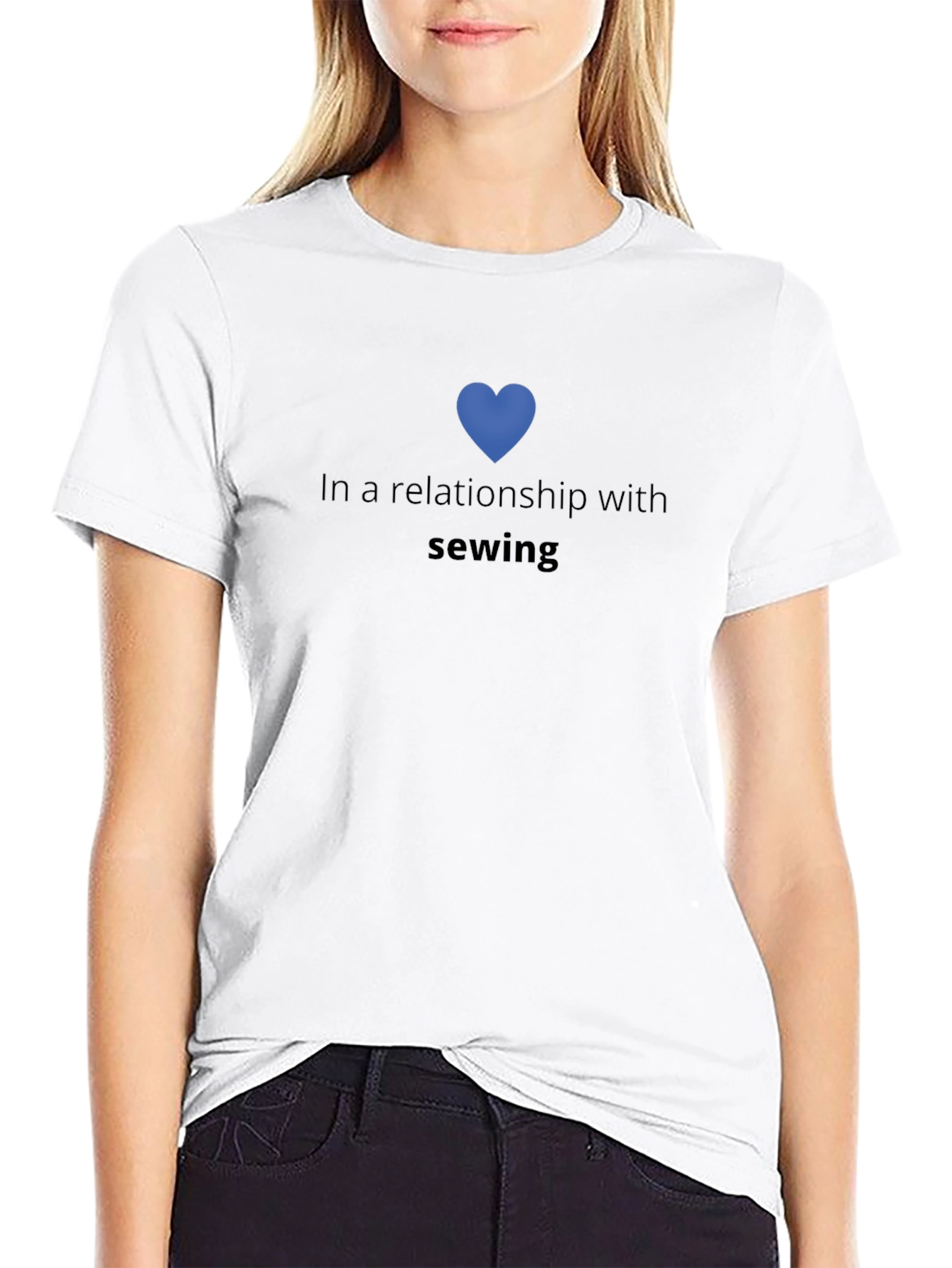 In a Relationship with Sewing Black T-Shirt