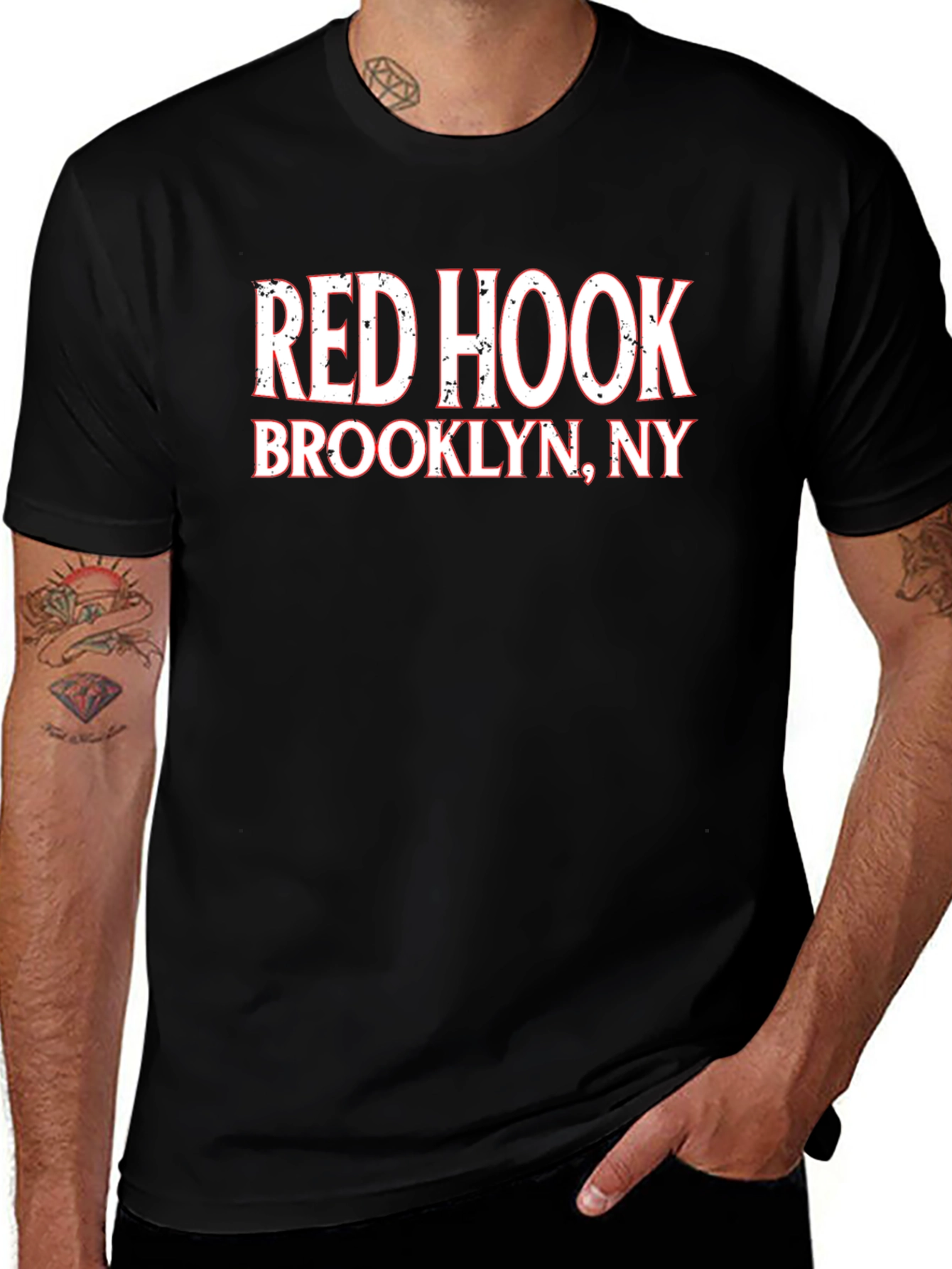 Red Hook Brooklyn NY Black Graphic T-Shirt