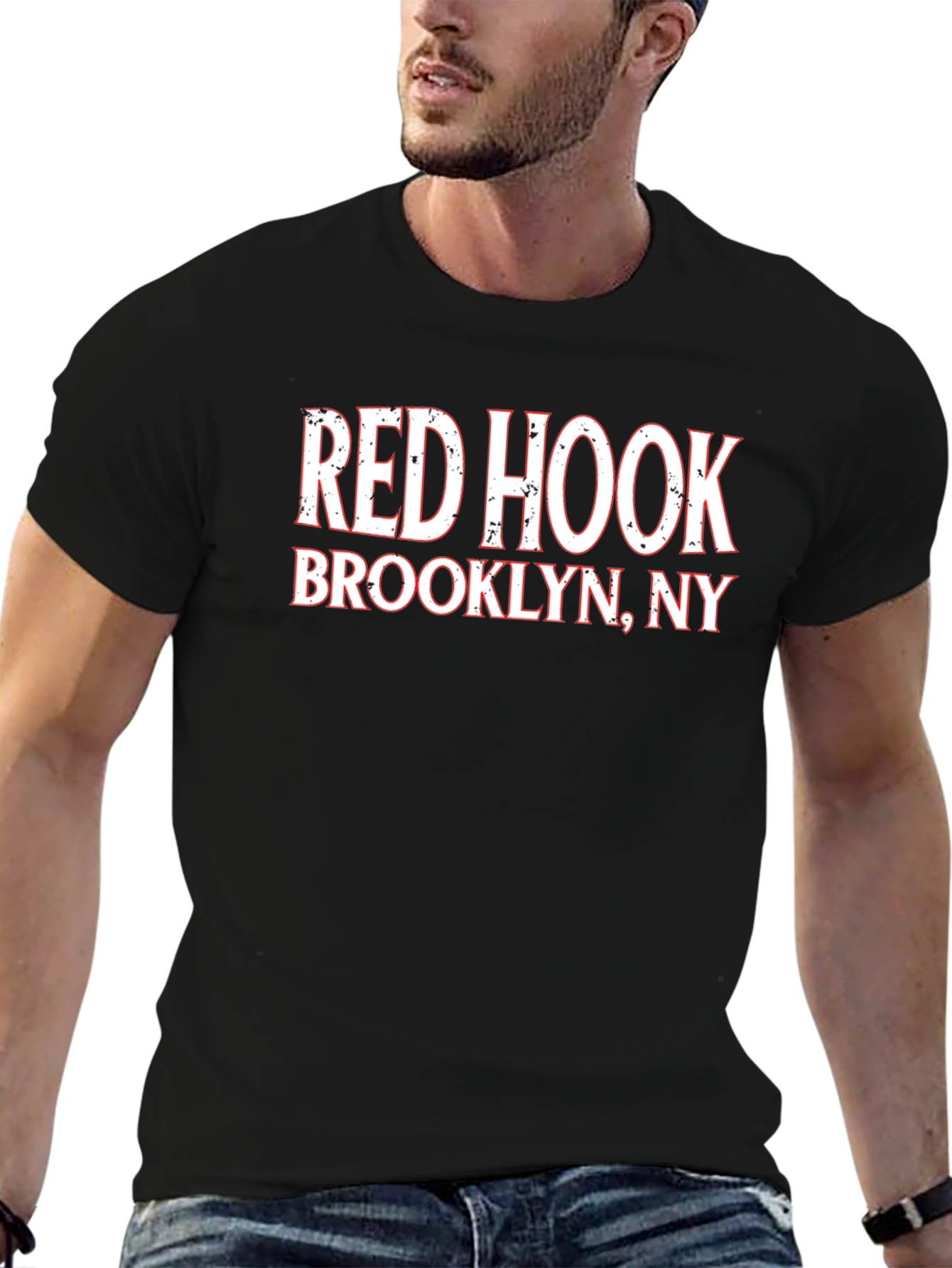 Red Hook Brooklyn NY Black Graphic T-Shirt