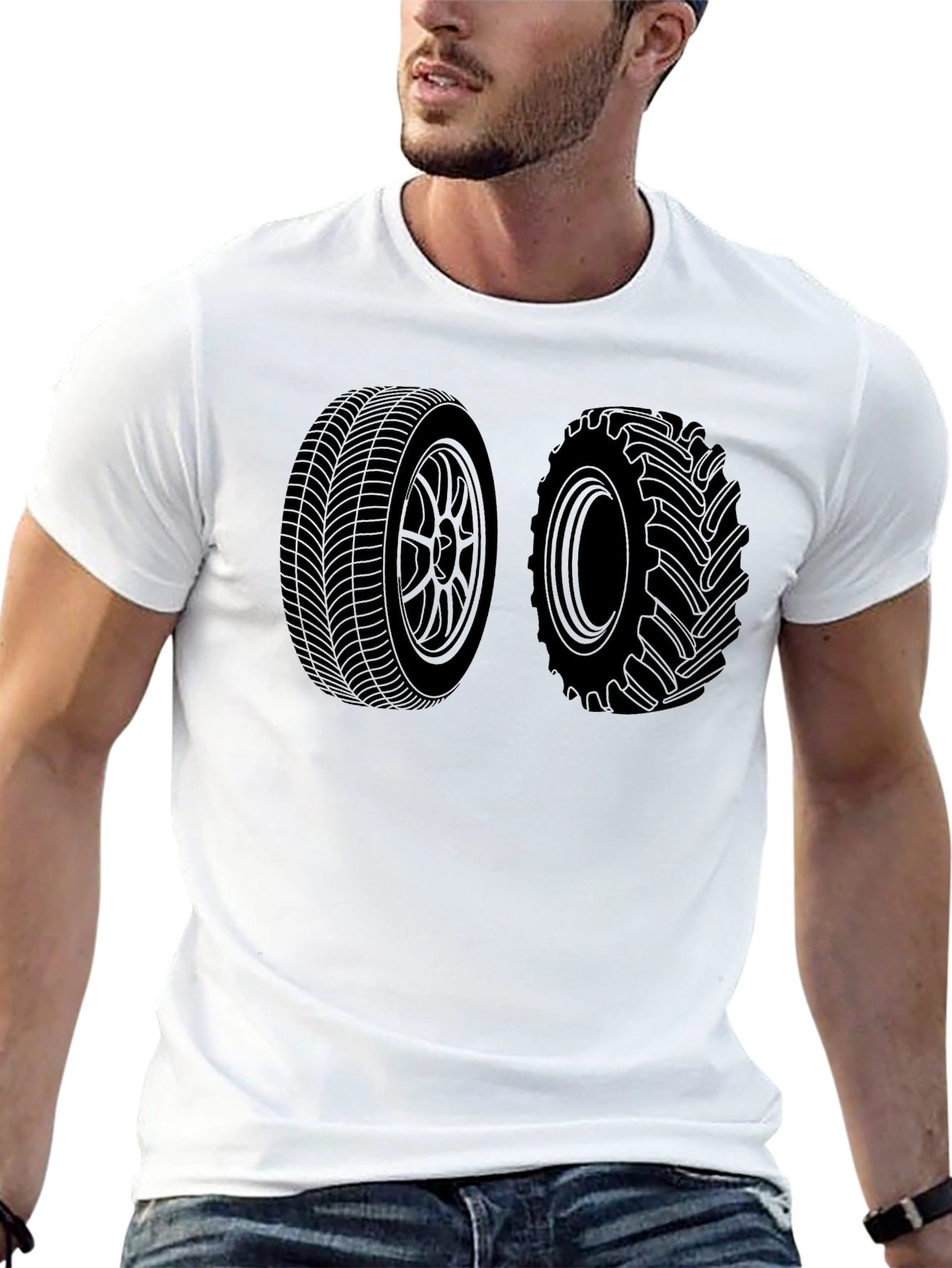 Tire Tracks Black Tee - Automotive Enthusiast Apparel