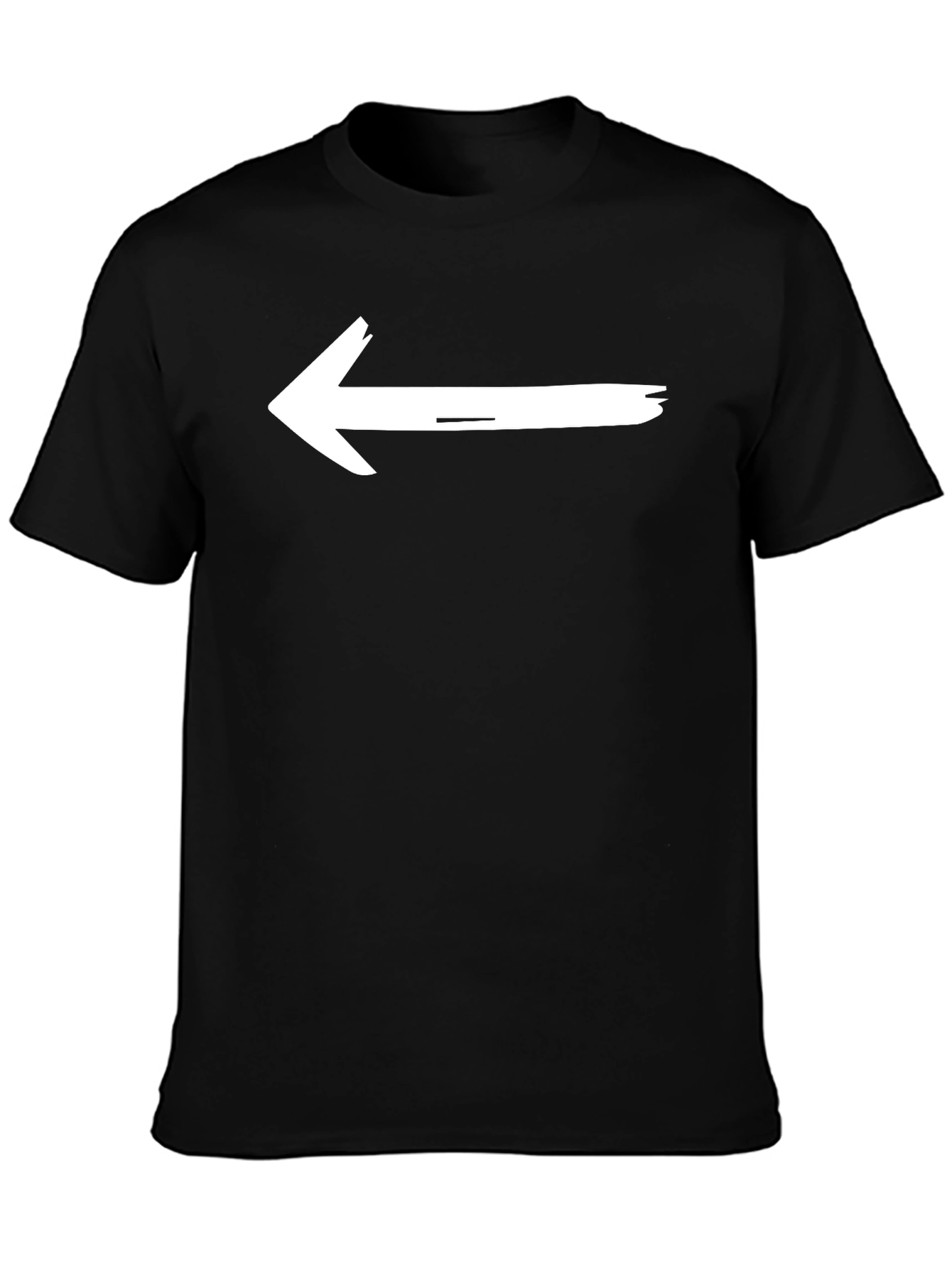 Left Arrow Black T-Shirt - Directional Graphic Tee
