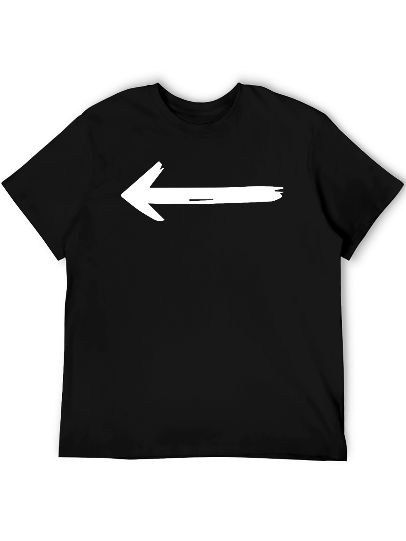 Left Arrow Black T-Shirt - Directional Graphic Tee